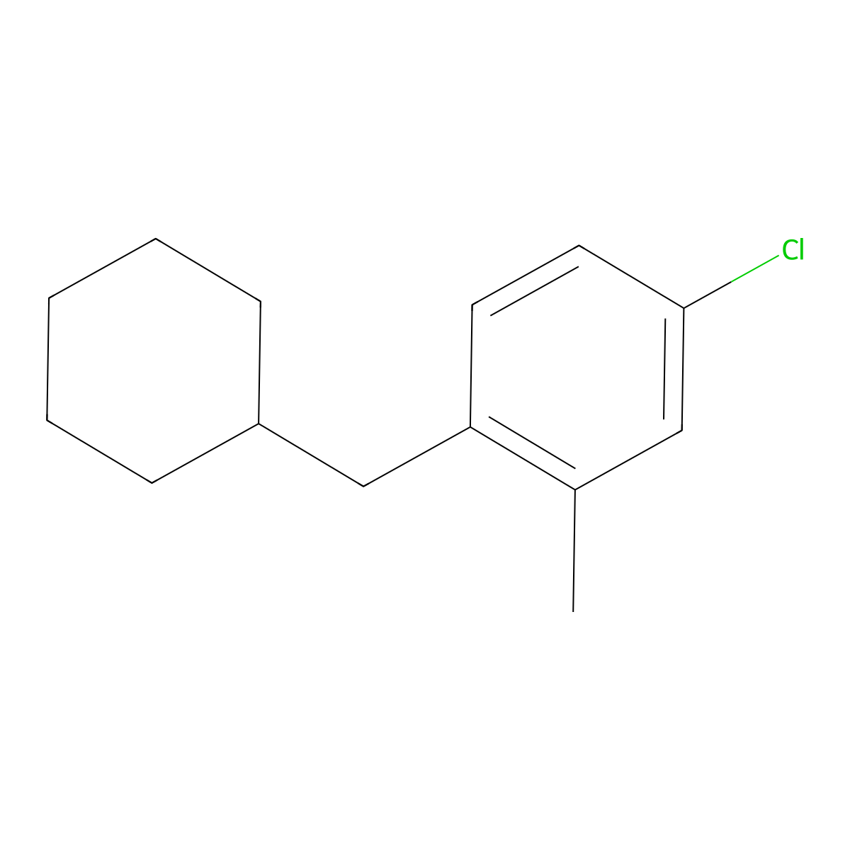 4-Chloro-1-(cyclohexylmethyl)-2-methylbenzene molecular structure, CAS 1369910-77-9