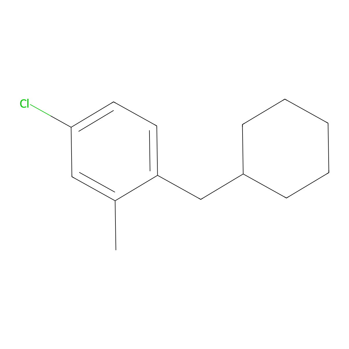 4-Chloro-1-(cyclohexylmethyl)-2-methylbenzene molecular structure, CAS 1369910-77-9
