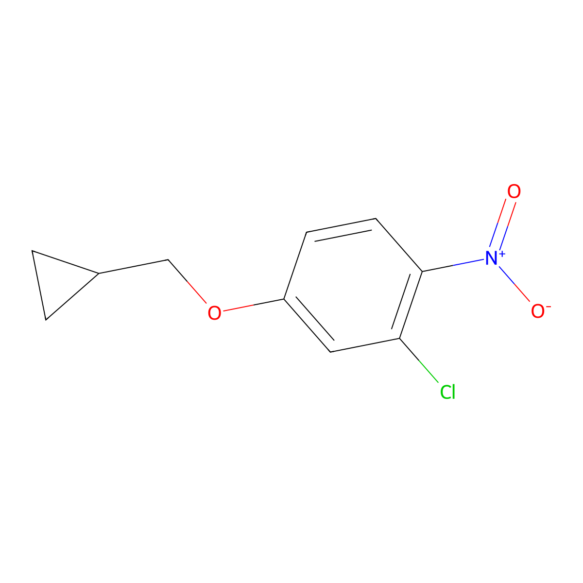 2-Chloro-4-(cyclopropylmethoxy)-1-nitrobenzene molecular structure, CAS 1369913-22-3