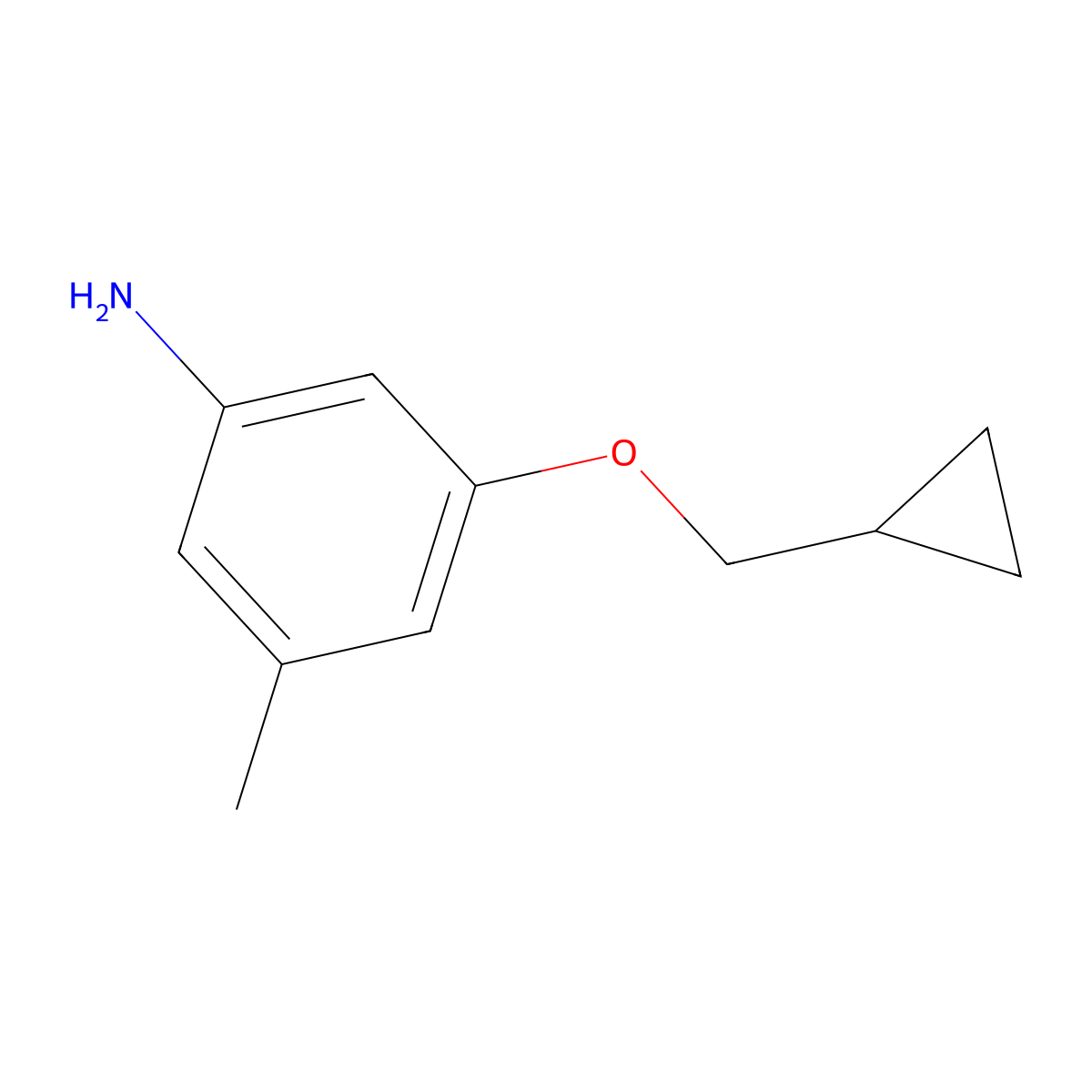 3-(Cyclopropylmethoxy)-5-methylaniline molecular structure, CAS 1369913-24-5