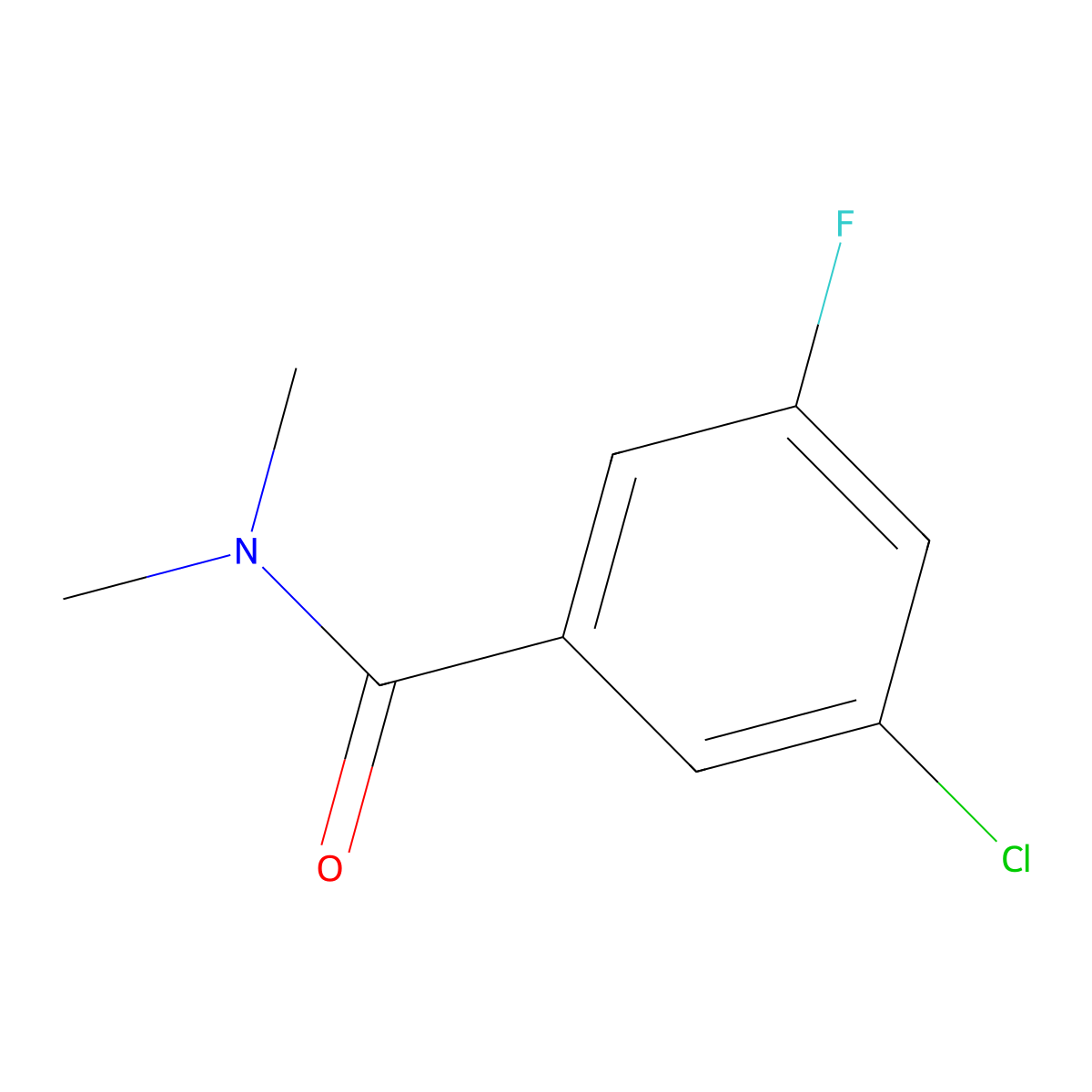 3-Chloro-5-fluoro-N,N-dimethylbenzamide molecular structure, CAS 1369914-13-5