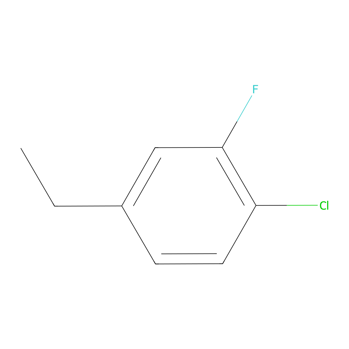 1-Chloro-4-ethyl-2-fluorobenzene molecular structure, CAS 1369914-19-1