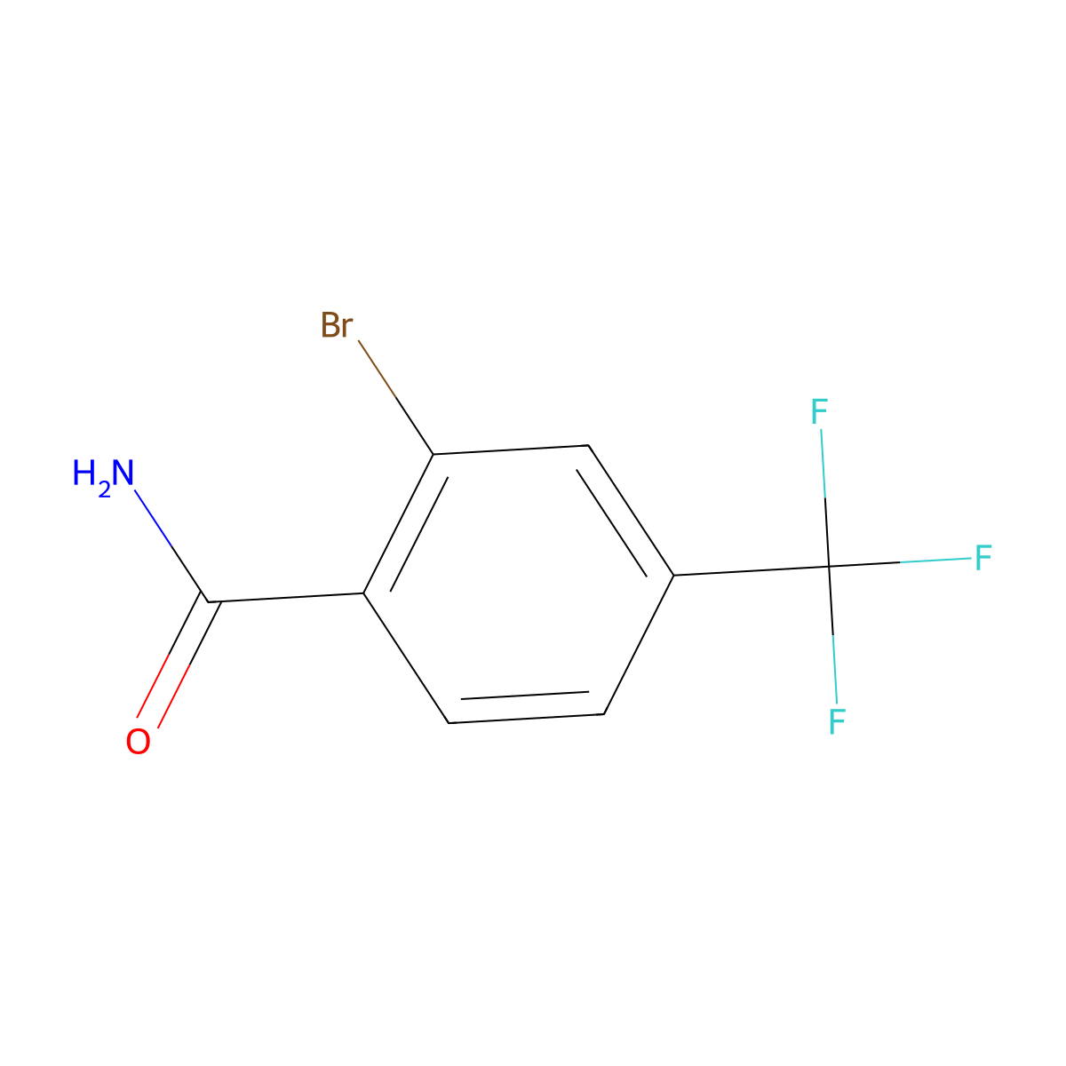 2-Bromo-4-(trifluoromethyl)benzamide molecular structure, CAS 1369914-70-4
