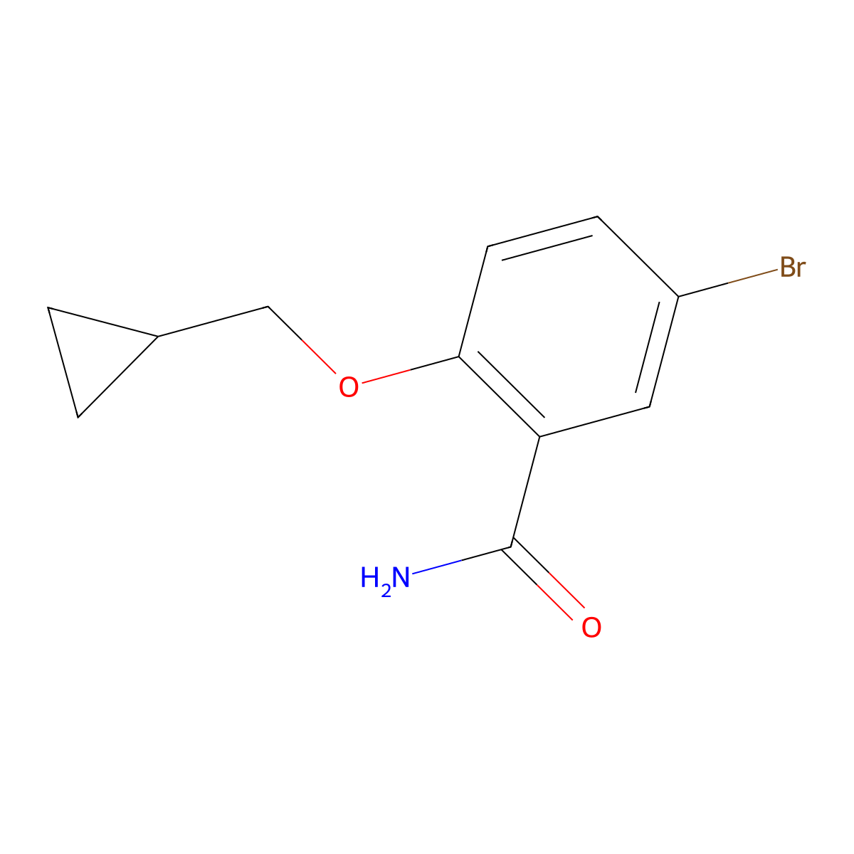 5-Bromo-2-(cyclopropylmethoxy)benzamide molecular structure, CAS 1369916-26-6