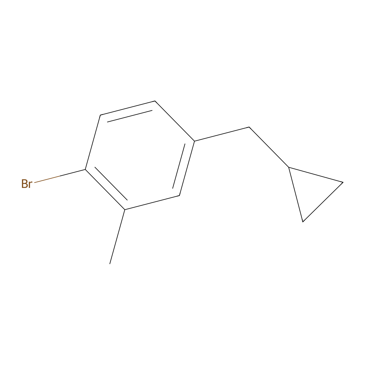 1-Bromo-4-(cyclopropylmethyl)-2-methylbenzene molecular structure, CAS 1369916-55-1