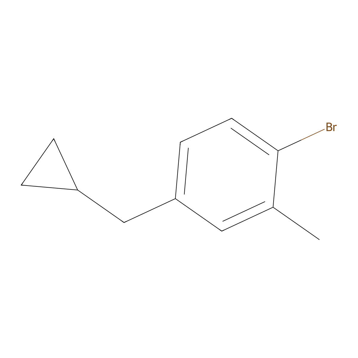 1-Bromo-4-(cyclopropylmethyl)-2-methylbenzene molecular structure, CAS 1369916-55-1