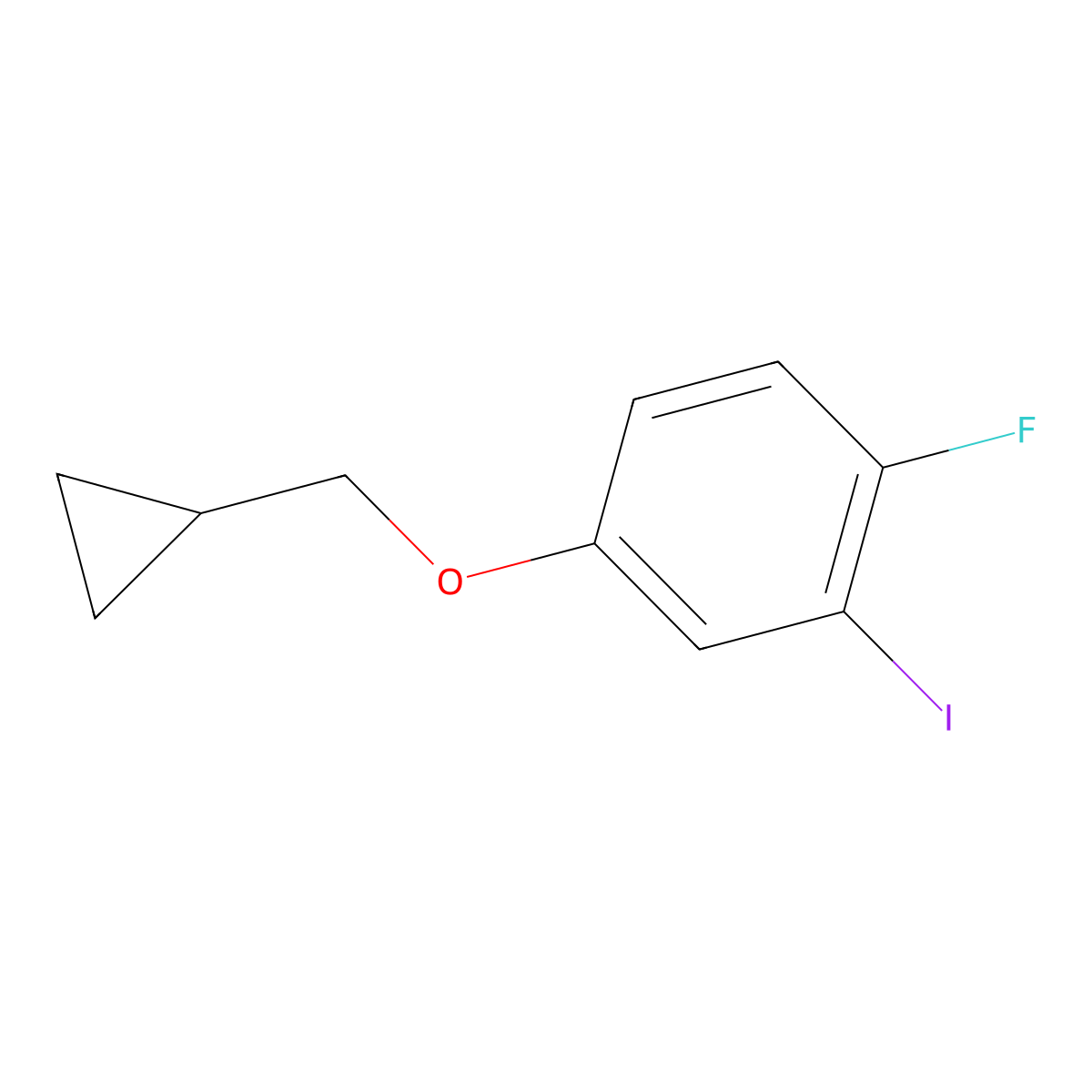4-(Cyclopropylmethoxy)-1-fluoro-2-iodobenzene molecular structure, CAS 1369916-59-5