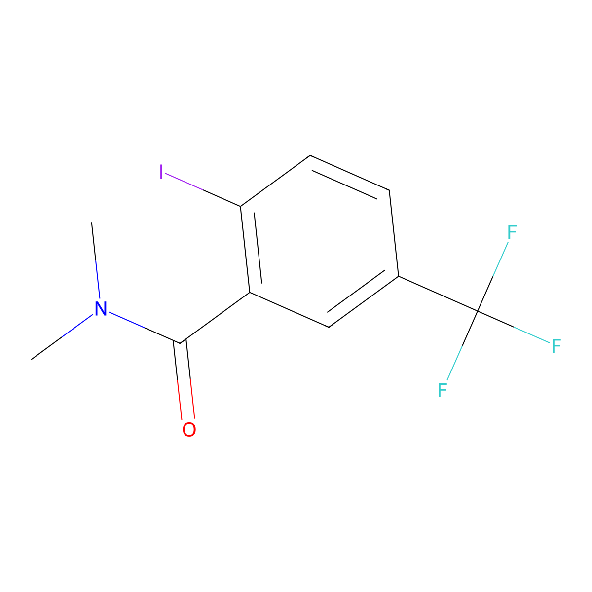 2-Iodo-N,N-dimethyl-5-(trifluoromethyl)benzamide molecular structure, CAS 1369918-57-9