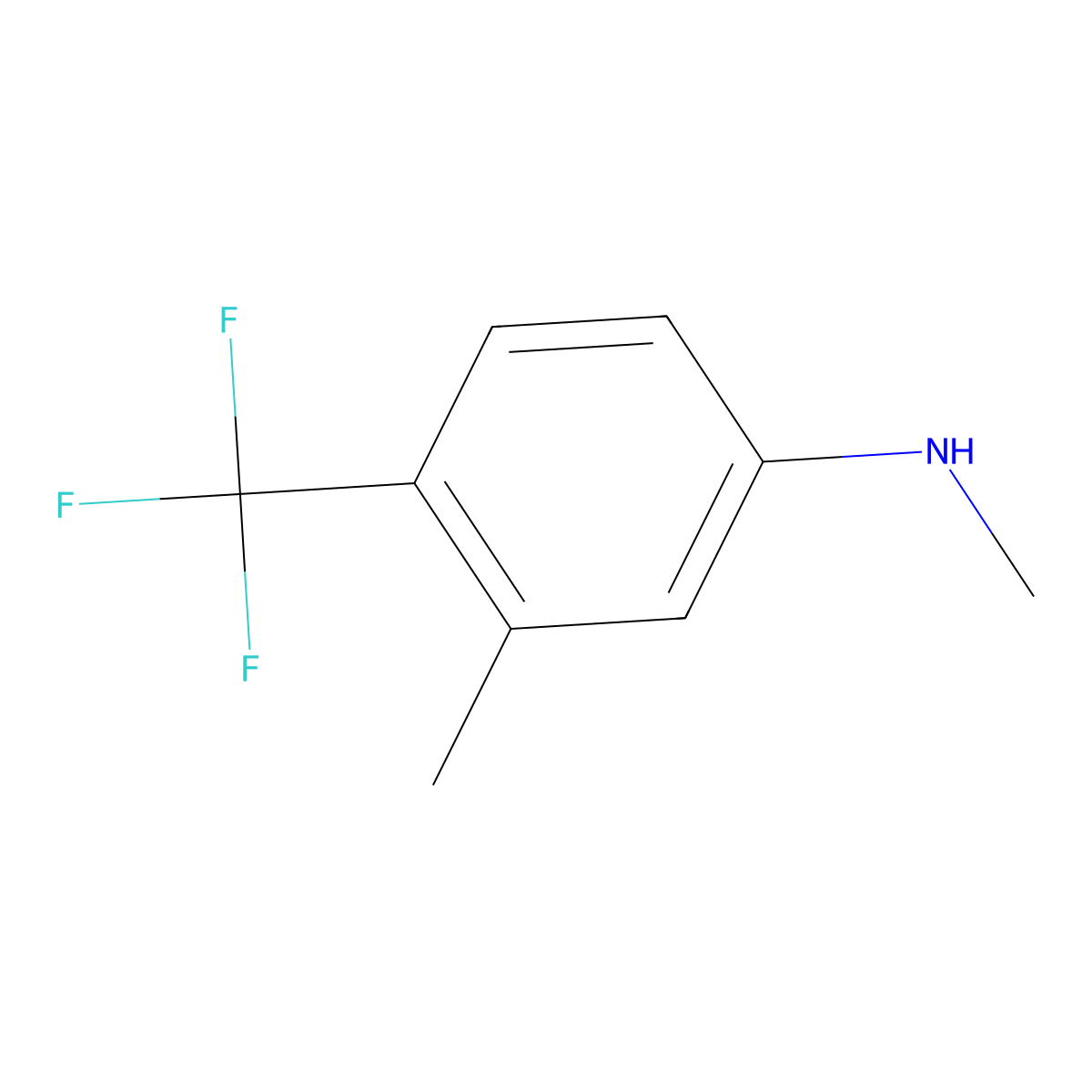 N,3-dimethyl-4-(trifluoromethyl)aniline molecular structure, CAS 1369918-67-1