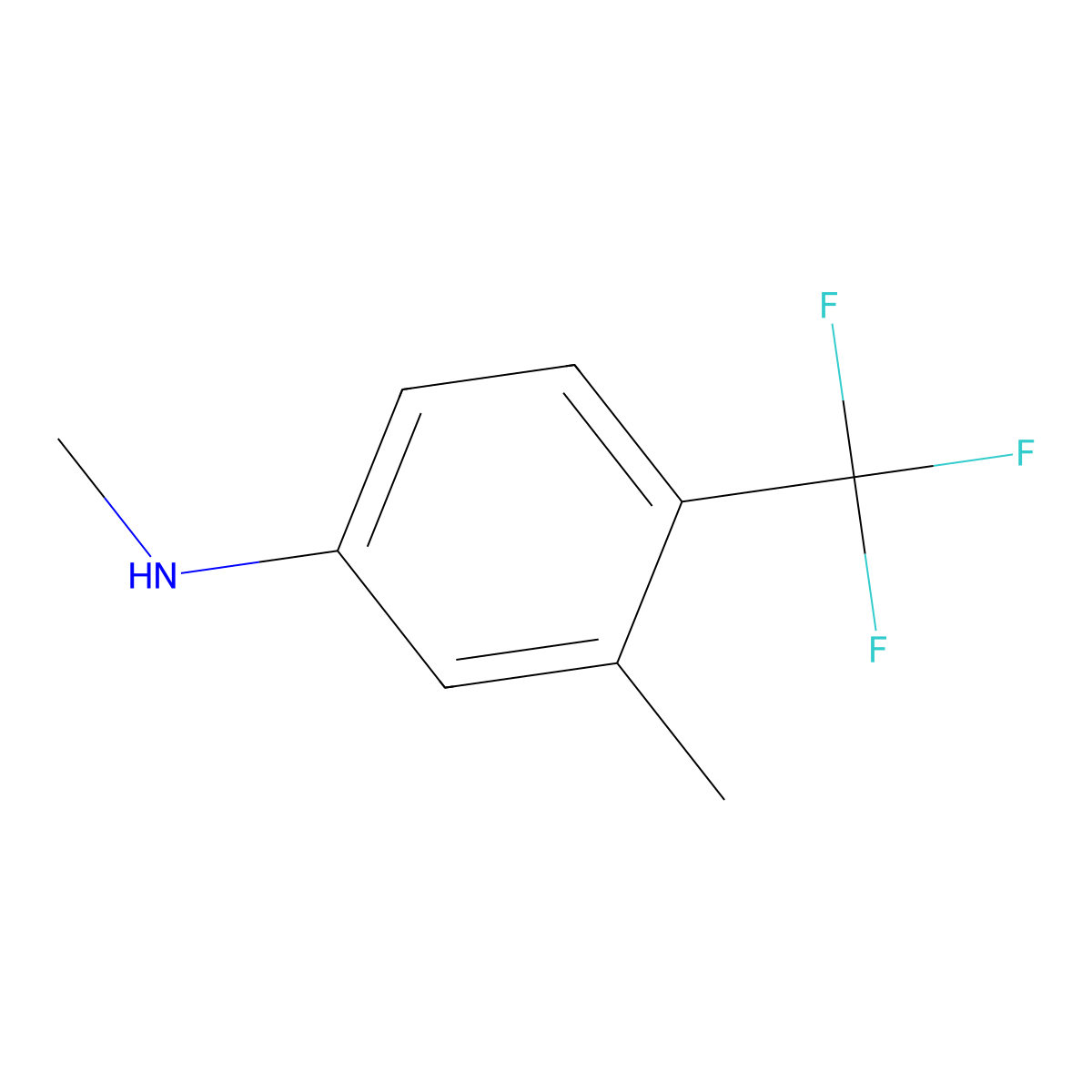 N,3-dimethyl-4-(trifluoromethyl)aniline molecular structure, CAS 1369918-67-1