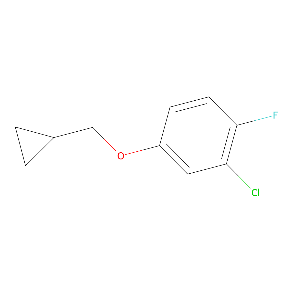 2-Chloro-4-(cyclopropylmethoxy)-1-fluorobenzene molecular structure, CAS 1369918-89-7