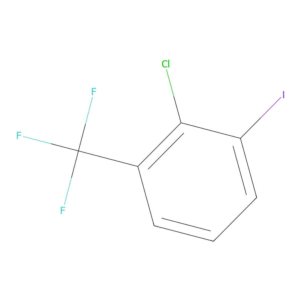 2-Chloro-1-iodo-3-(trifluoromethyl)benzene molecular structure, CAS 1369918-95-5
