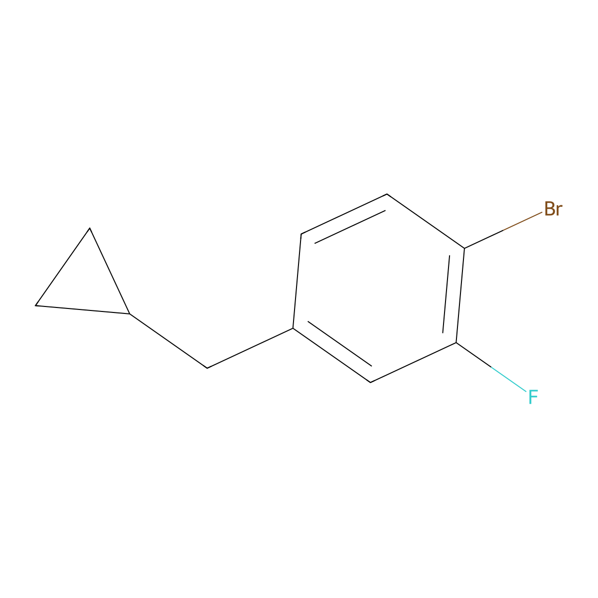 1-Bromo-4-(cyclopropylmethyl)-2-fluorobenzene molecular structure, CAS 1369919-18-5