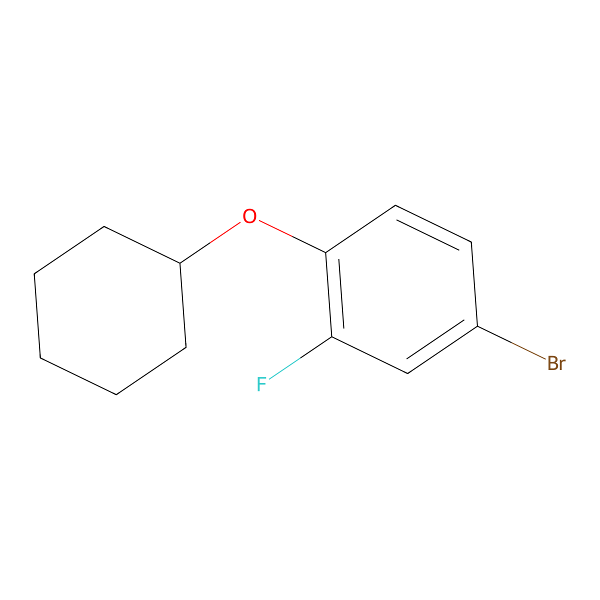 4-Bromo-1-(cyclohexyloxy)-2-fluorobenzene molecular structure, CAS 1369919-30-1