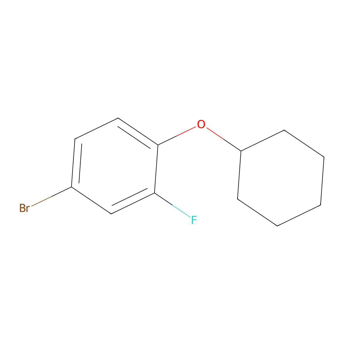 4-Bromo-1-(cyclohexyloxy)-2-fluorobenzene molecular structure, CAS 1369919-30-1