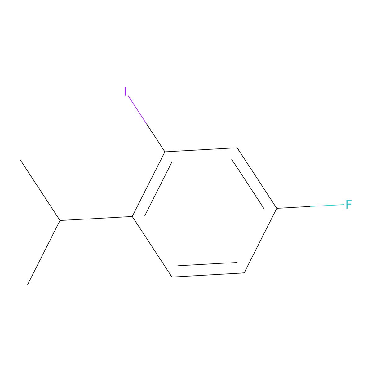 4-Fluoro-2-iodo-1-isopropylbenzene molecular structure, CAS 1369919-36-7