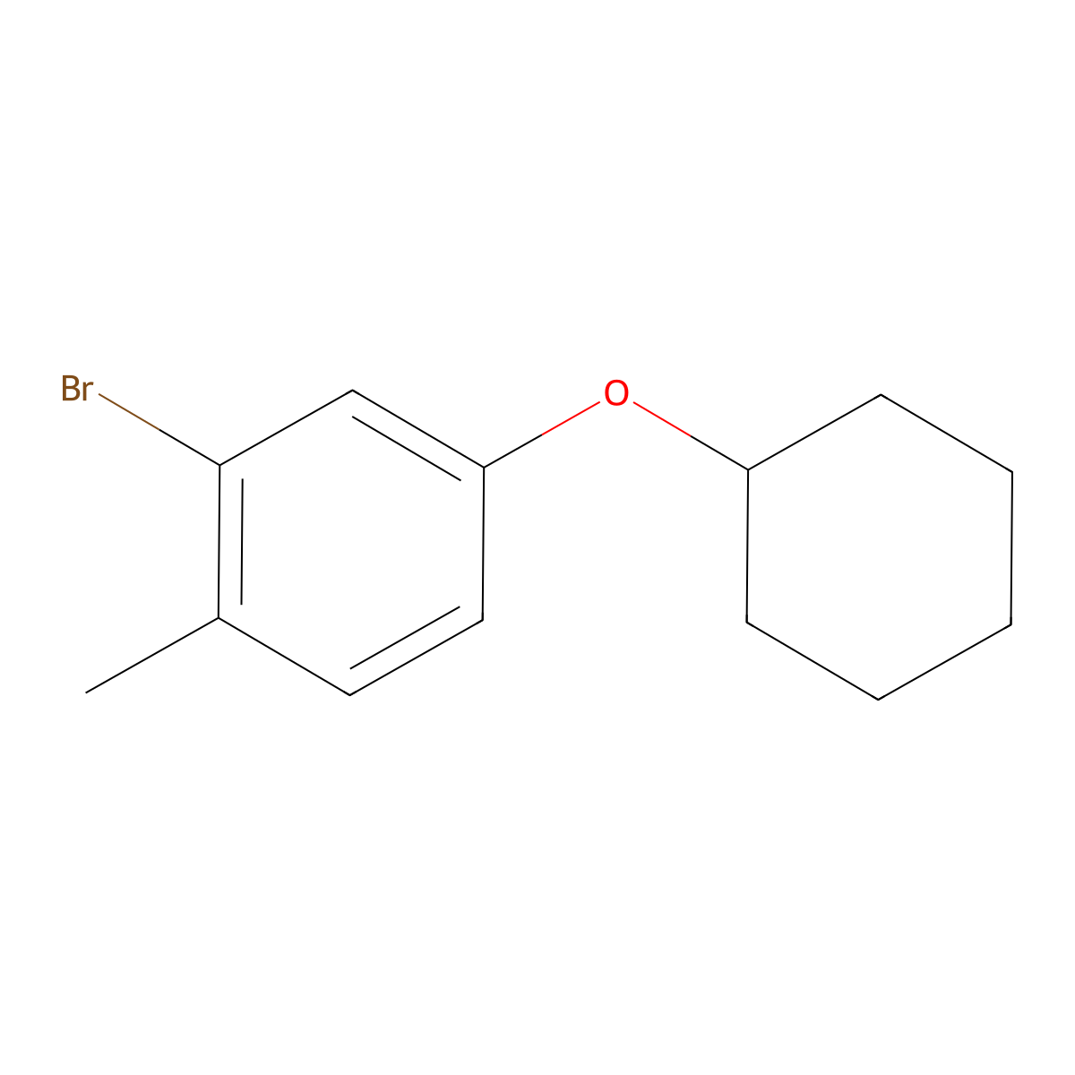 2-Bromo-4-(cyclohexyloxy)-1-methylbenzene molecular structure, CAS 1369920-15-9
