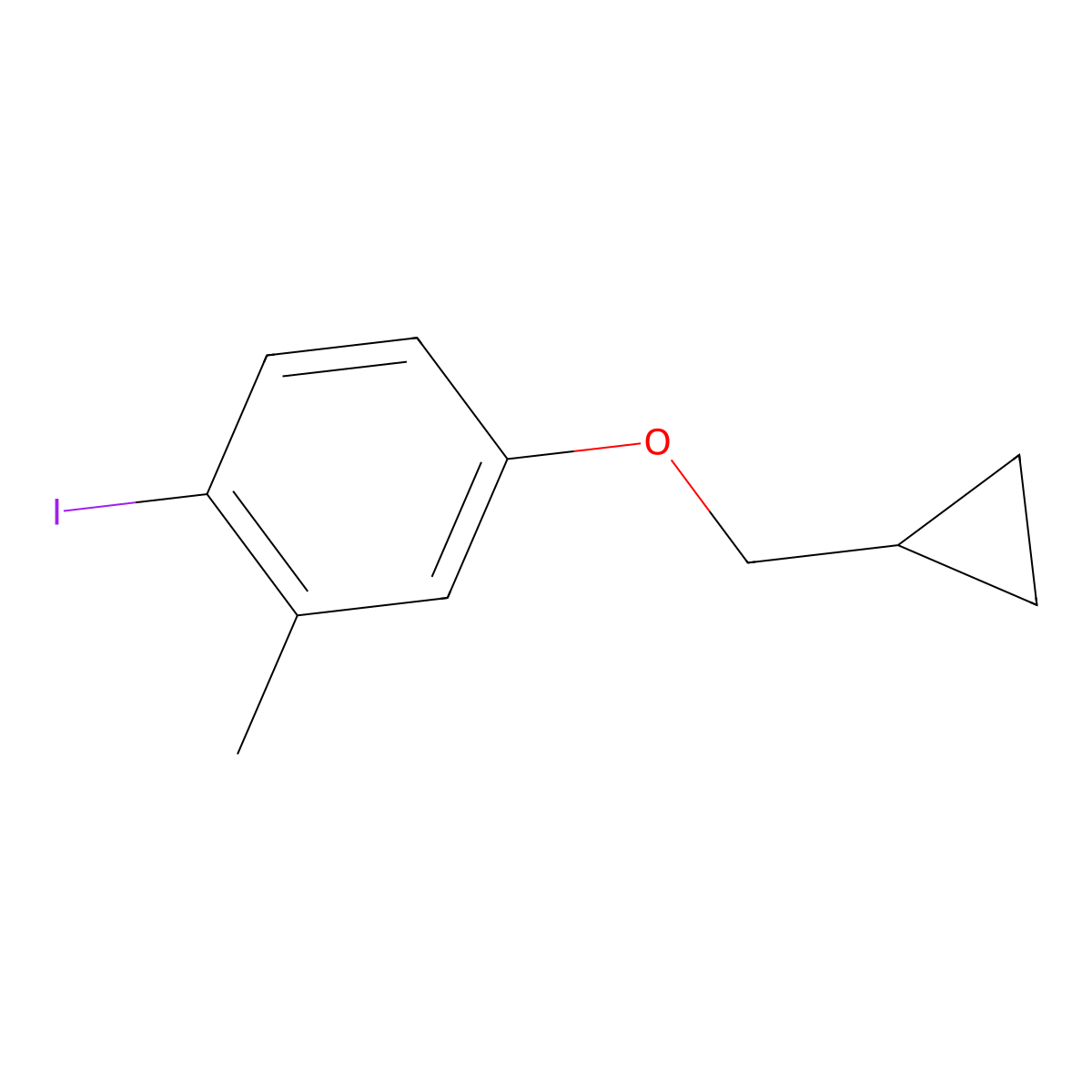 4-(Cyclopropylmethoxy)-1-iodo-2-methylbenzene molecular structure, CAS 1369920-77-3