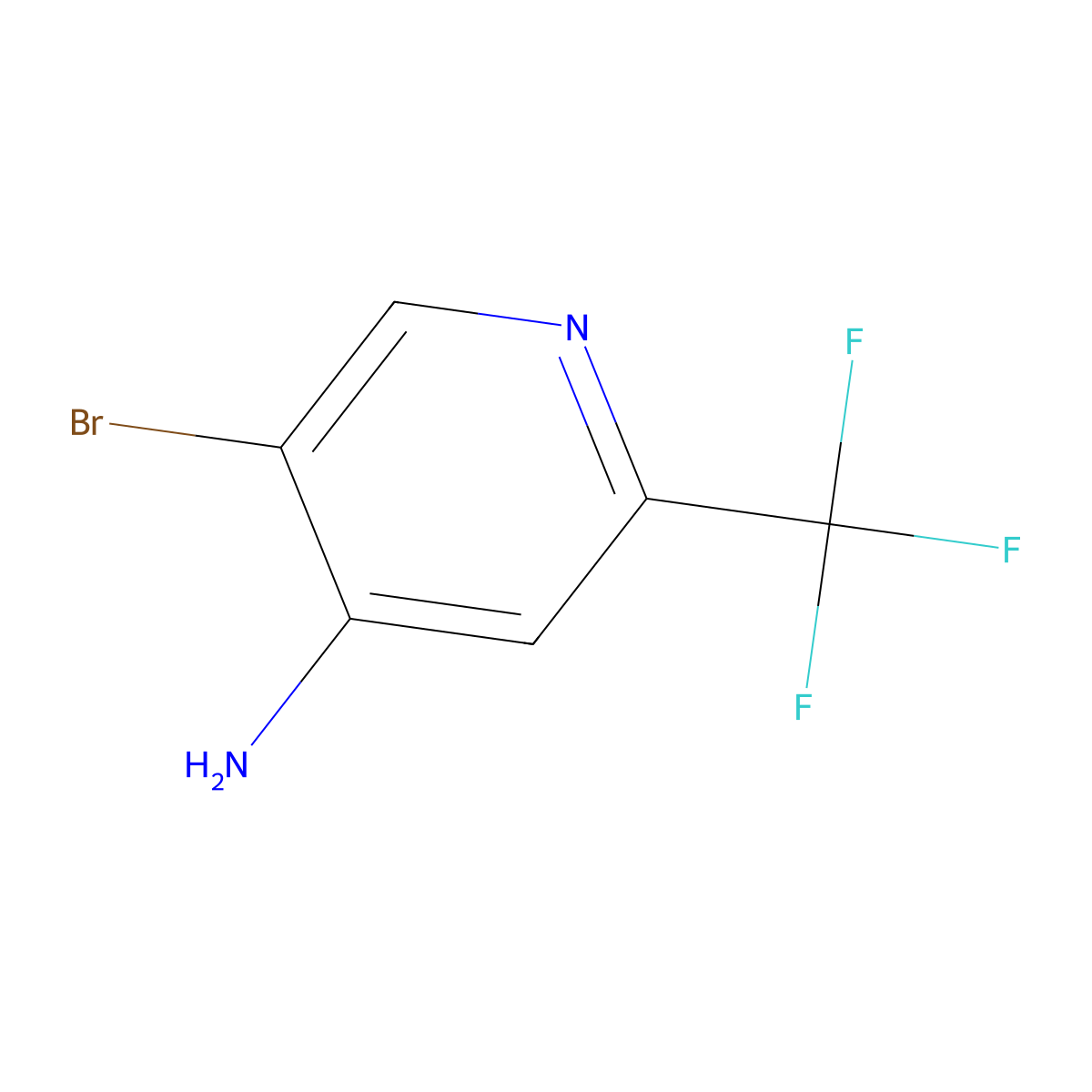 5-Bromo-2-(trifluoromethyl)pyridin-4-amine molecular structure, CAS 1369921-11-8