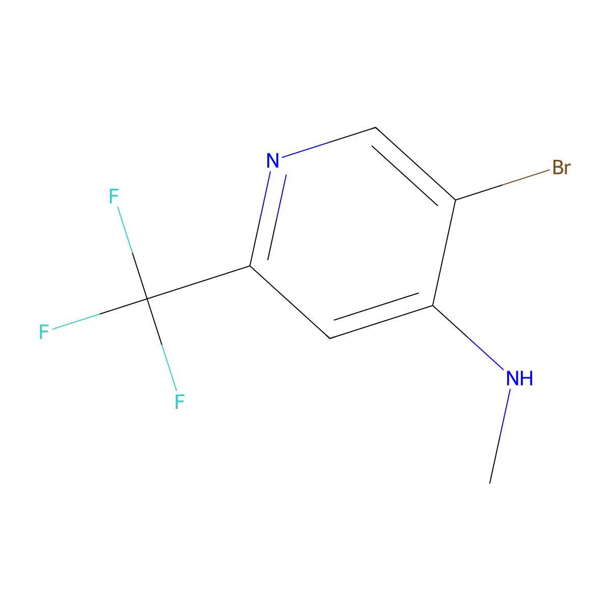 5-Bromo-N-methyl-2-(trifluoromethyl)pyridin-4-amine molecular structure, CAS 1369921-50-5