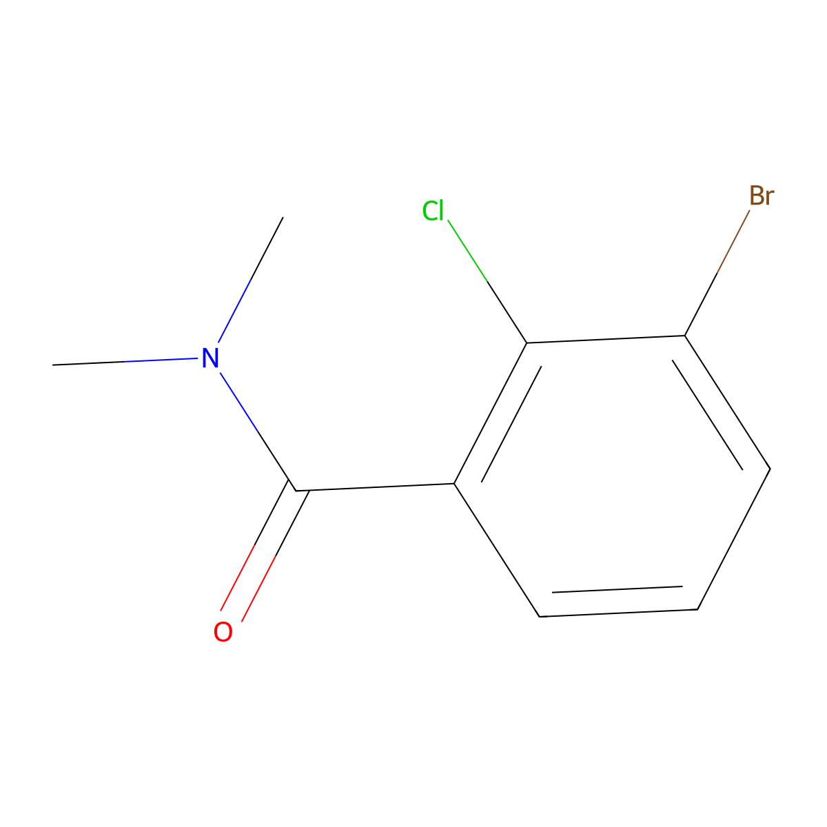 3-bromo-2-chloro-N,N-dimethylbenzamide molecular structure, CAS 1369922-25-7