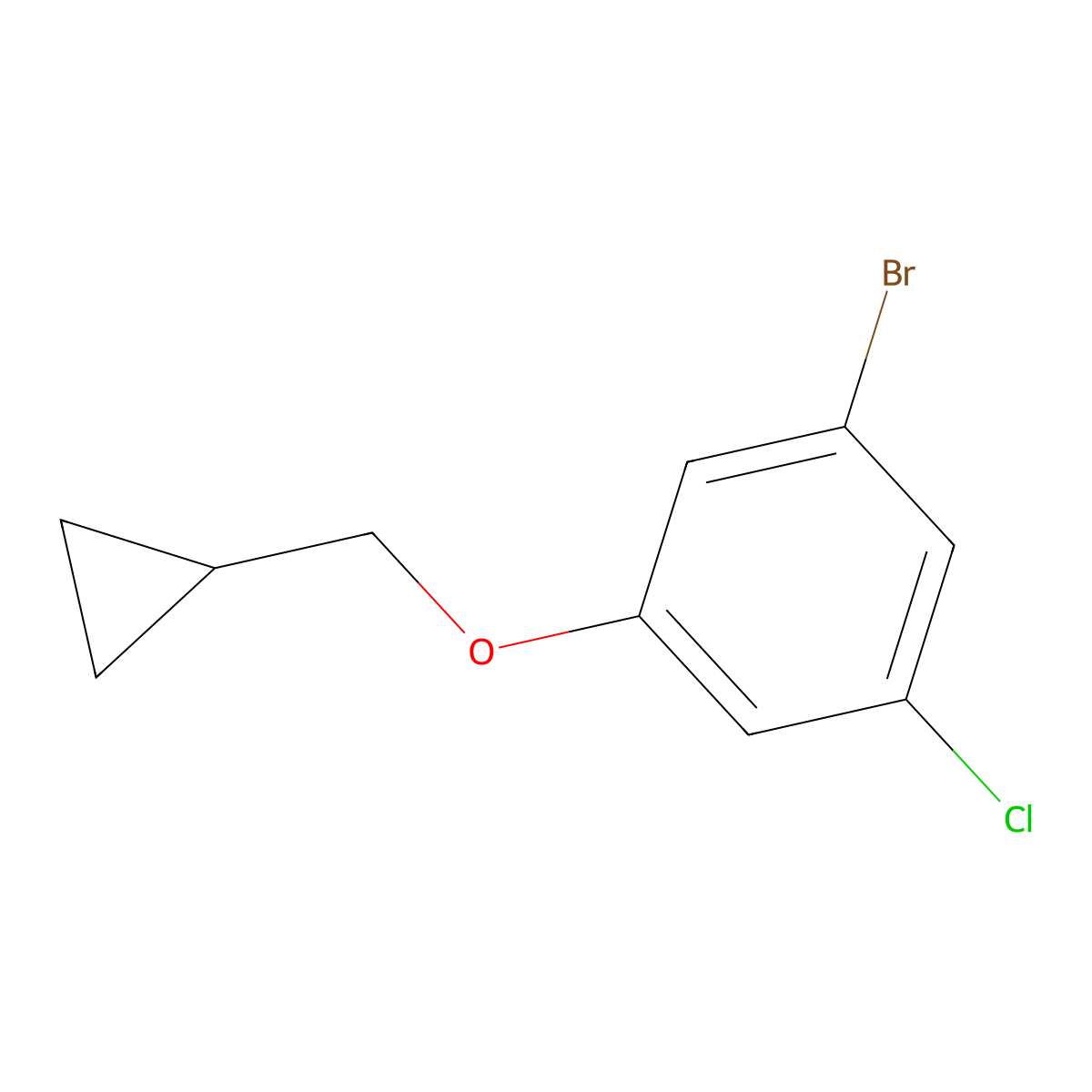 1-Bromo-3-chloro-5-(cyclopropylmethoxy)benzene molecular structure, CAS 1369923-33-0