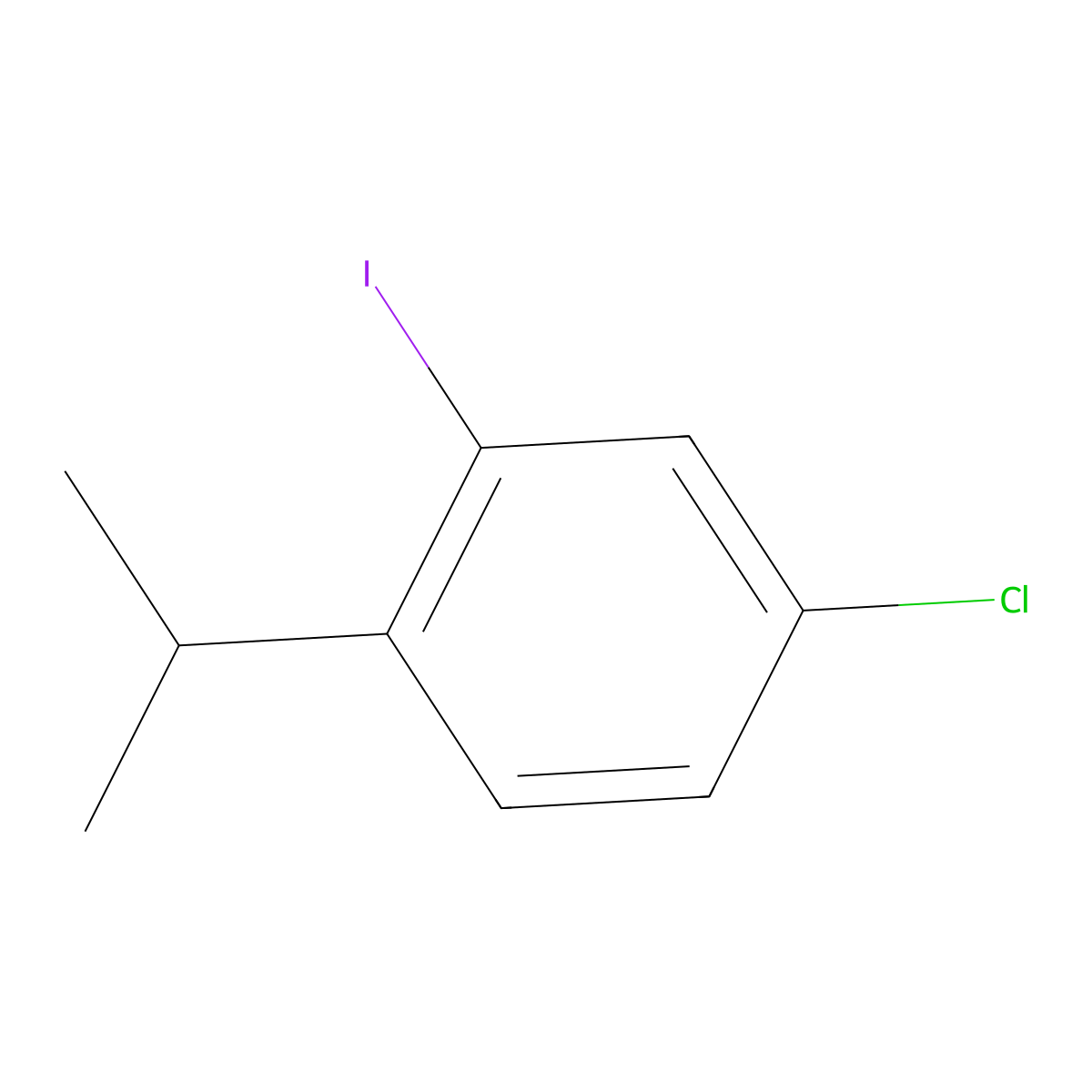 4-Chloro-2-iodo-1-isopropylbenzene molecular structure, CAS 1369923-80-7