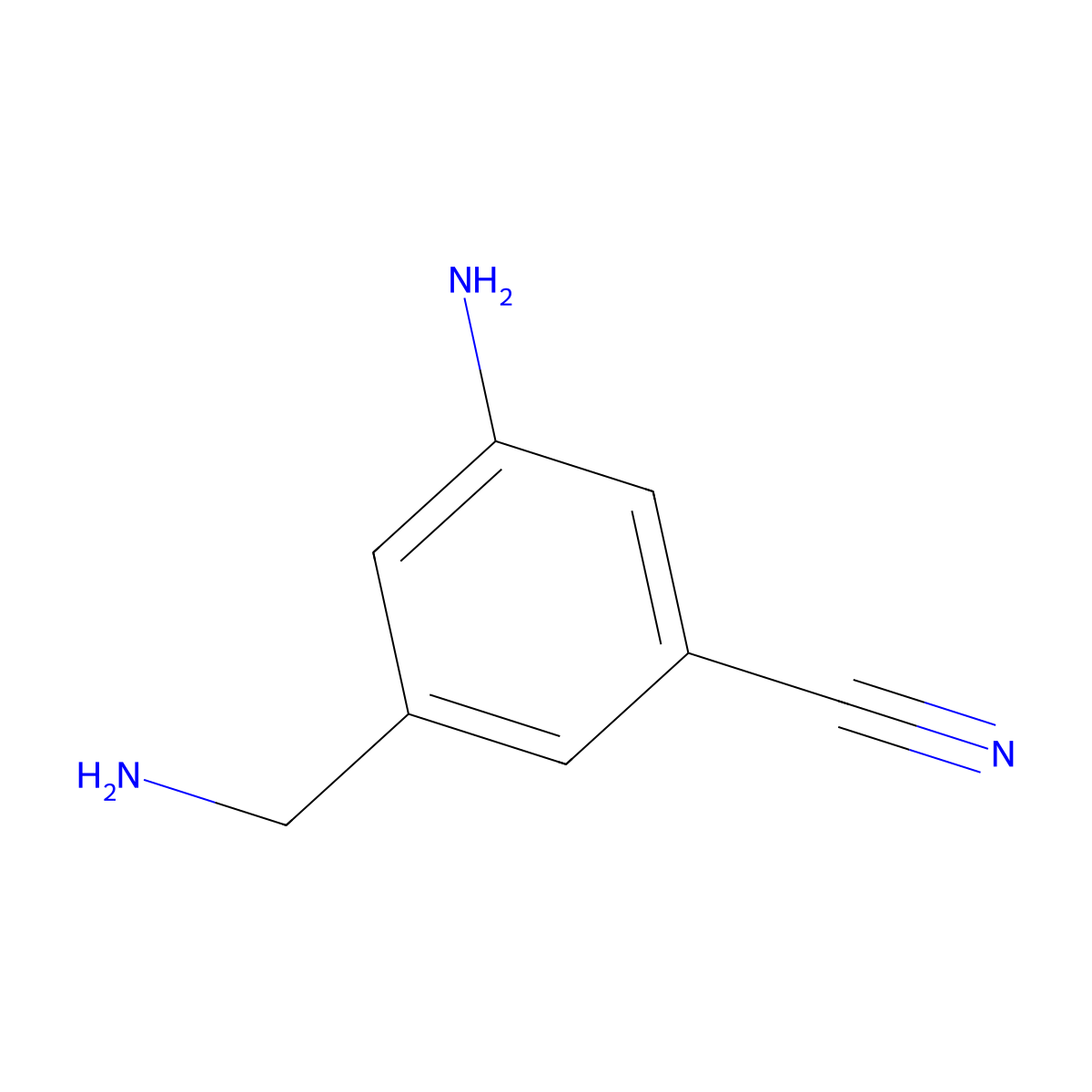 3-Amino-5-(aminomethyl)benzonitrile molecular structure, CAS 1369924-42-4