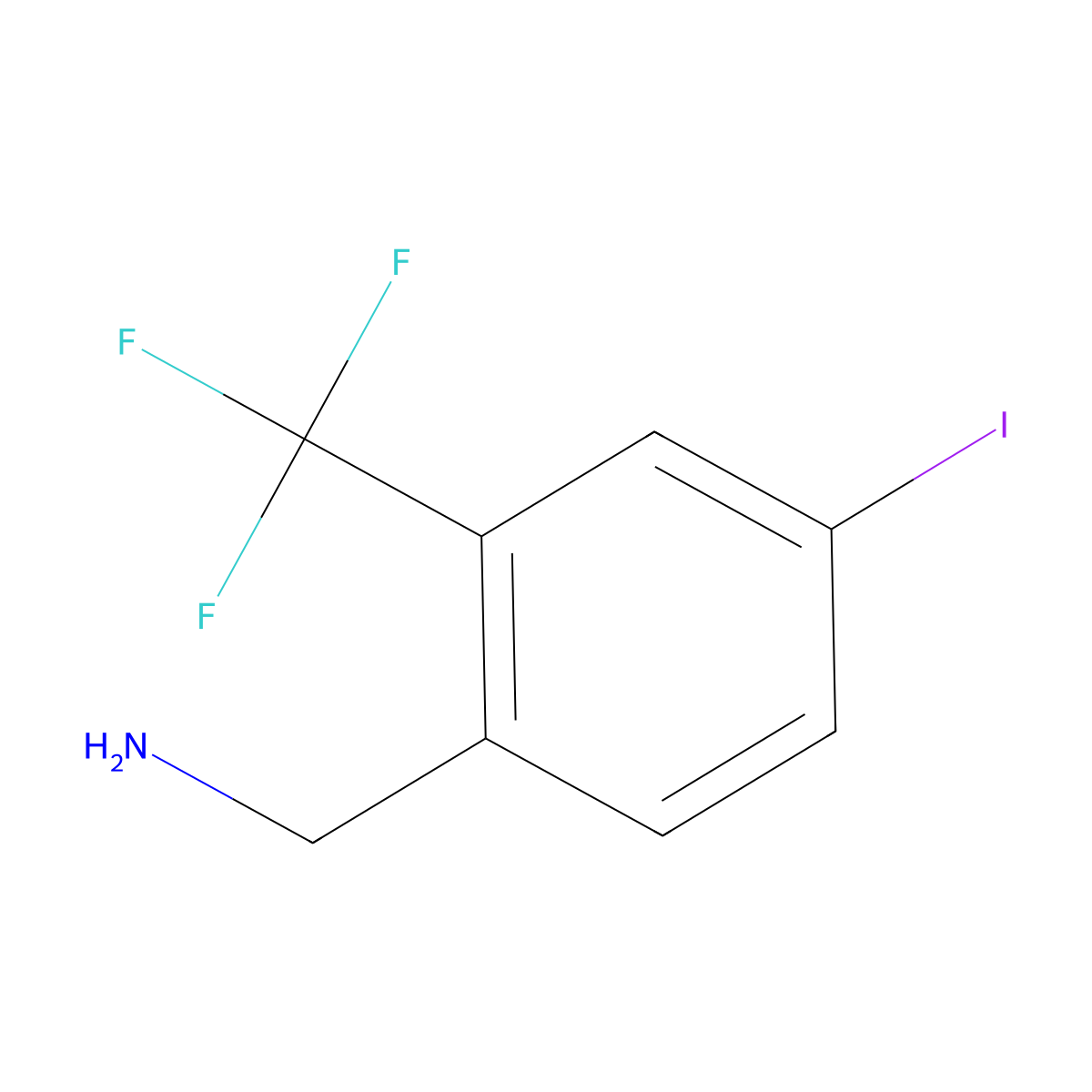 4-Iodo-2-(trifluoromethyl)benzylamine molecular structure, CAS 1369925-24-5