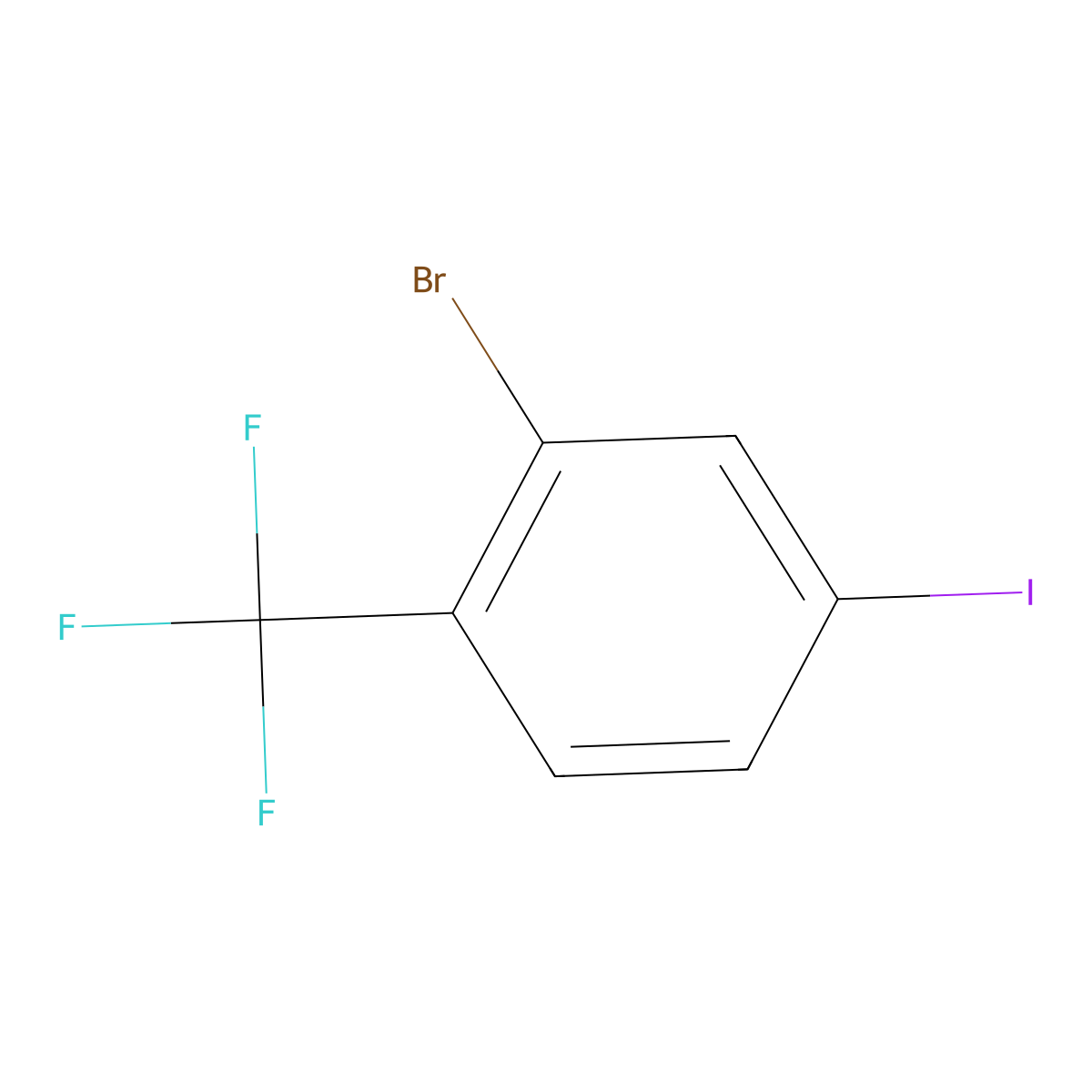 2-Bromo-4-iodo-1-(trifluoromethyl)benzene molecular structure, CAS 1369927-31-0