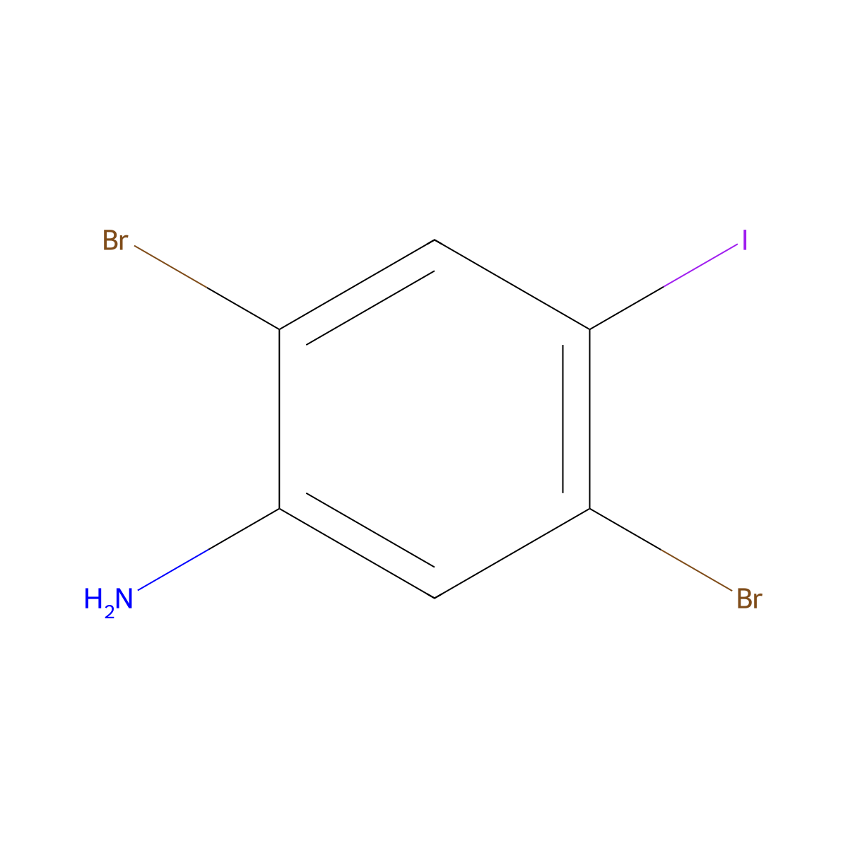 2,5-Dibromo-4-iodoaniline molecular structure, CAS 1369928-42-6