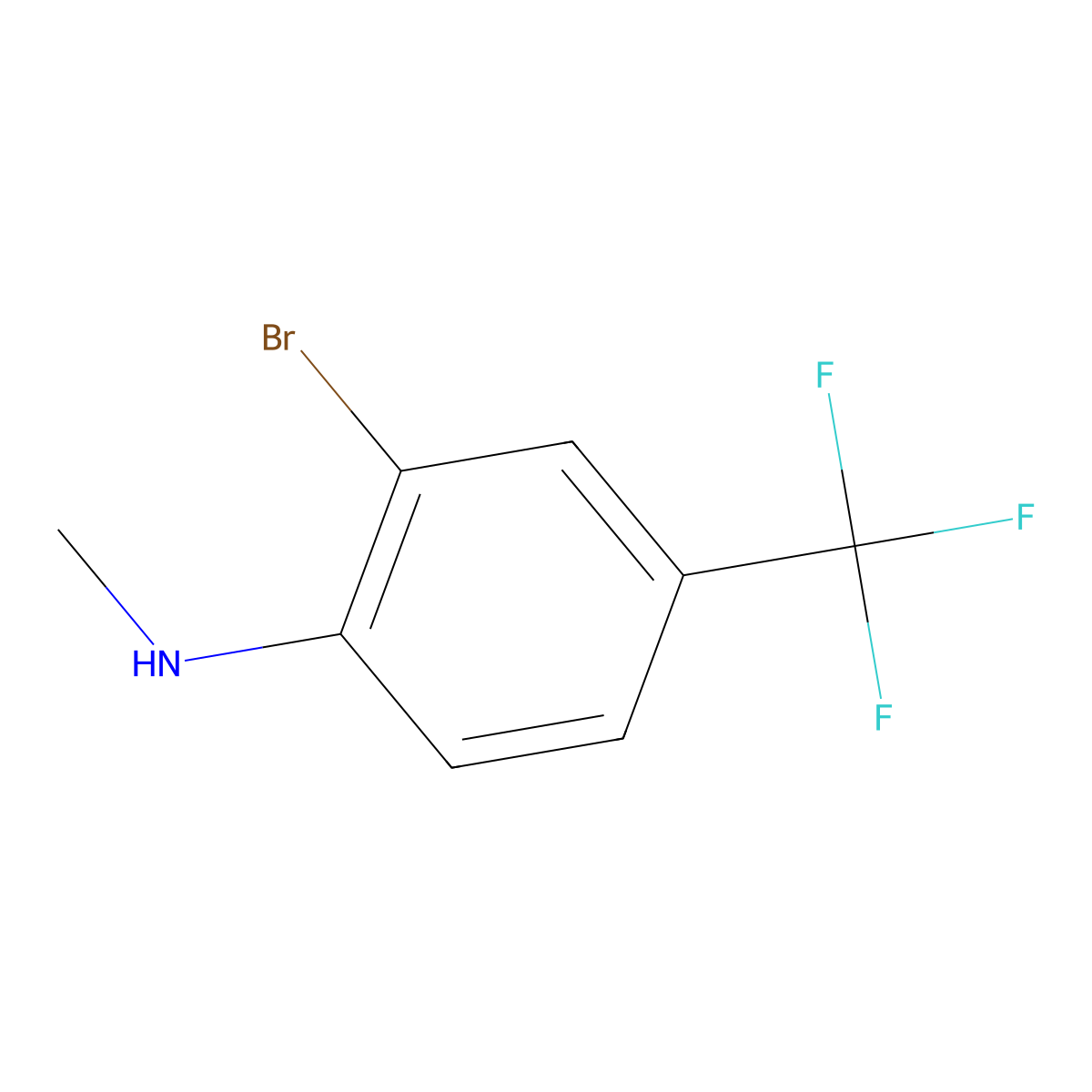 2-bromo-N-methyl-4-(trifluoromethyl)aniline molecular structure, CAS 1369928-69-7