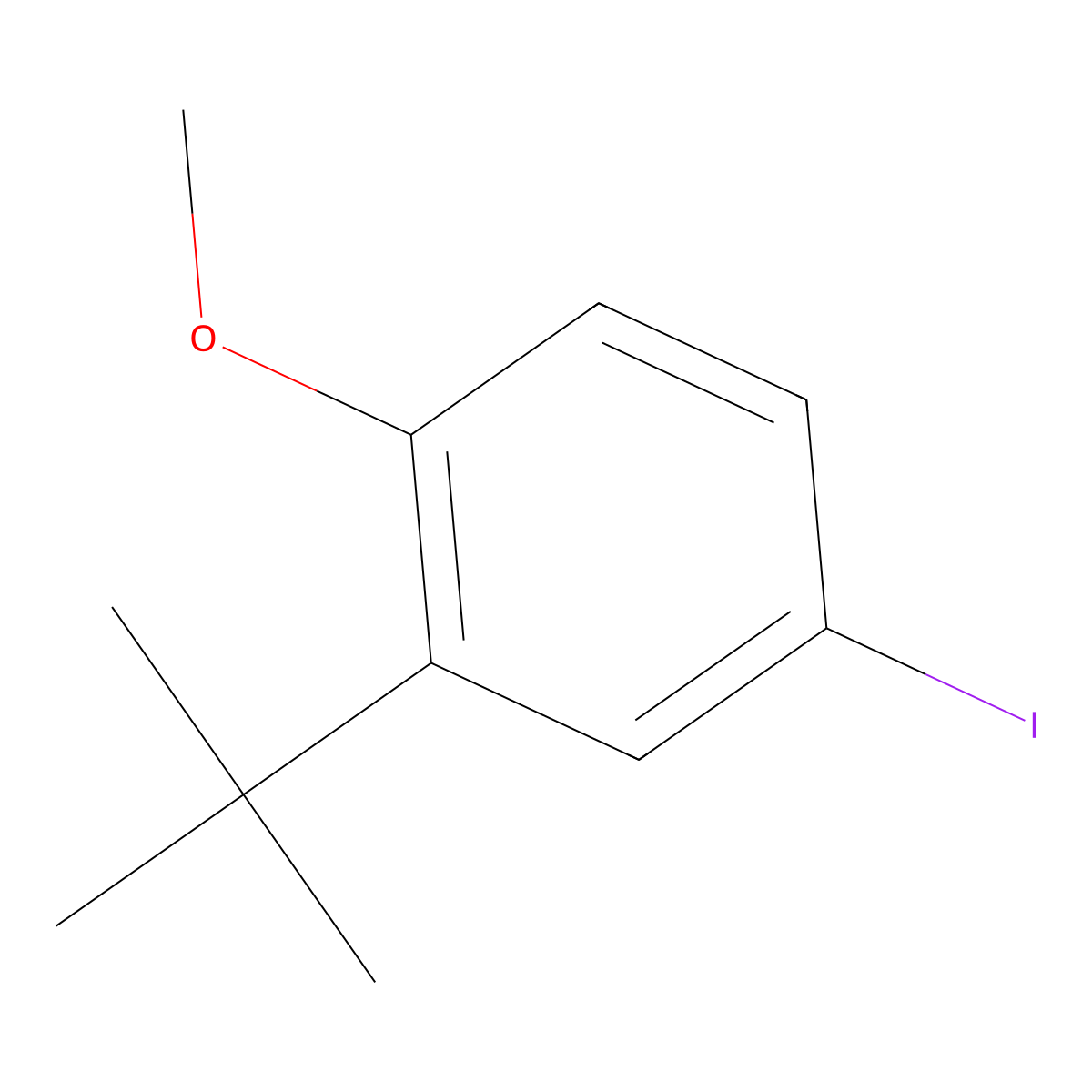 2-(1,1-Dimethylethyl)-4-iodo-1-methoxybenzene molecular structure, CAS 1369932-22-8
