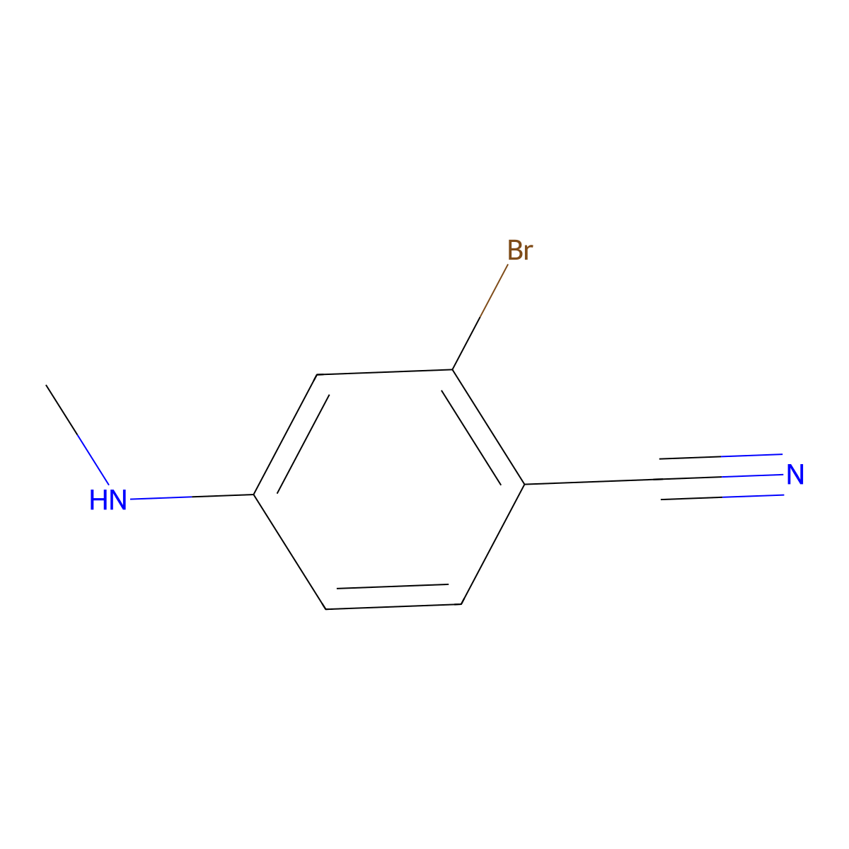 2-Bromo-4-(methylamino)benzonitrile molecular structure, CAS 1369935-14-7