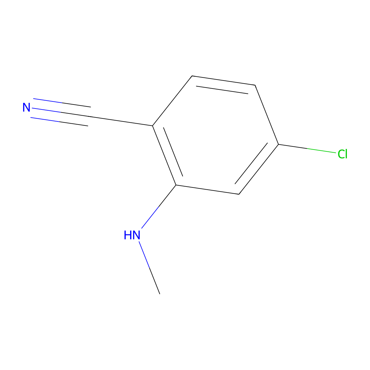 4-Chloro-2-(methylamino)benzonitrile molecular structure, CAS 1369935-45-4