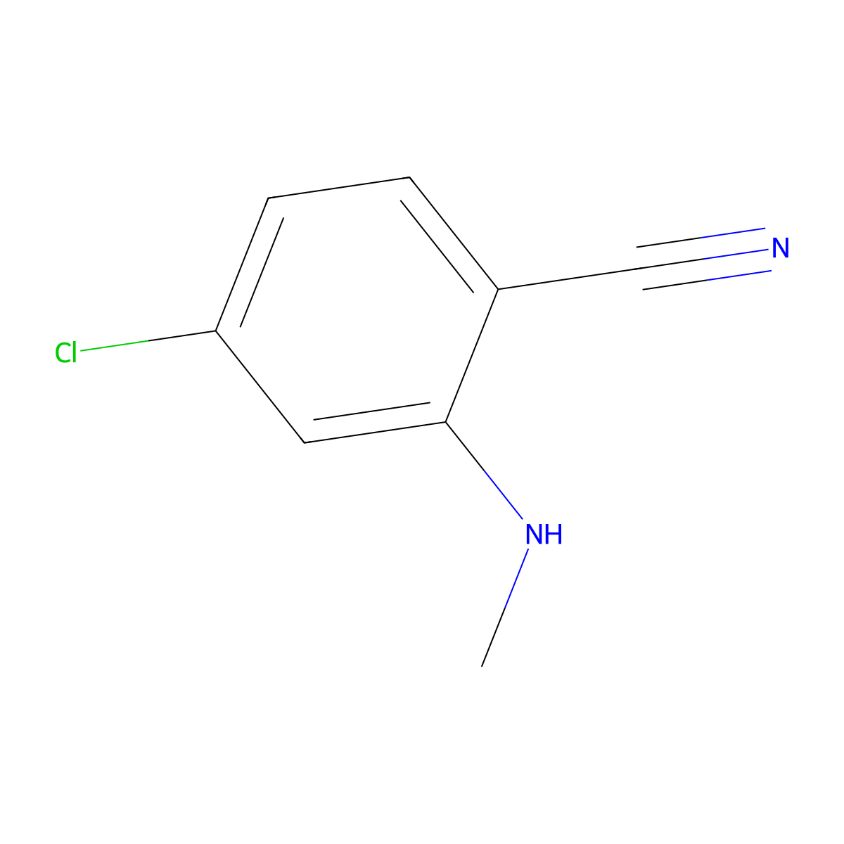 4-Chloro-2-(methylamino)benzonitrile molecular structure, CAS 1369935-45-4