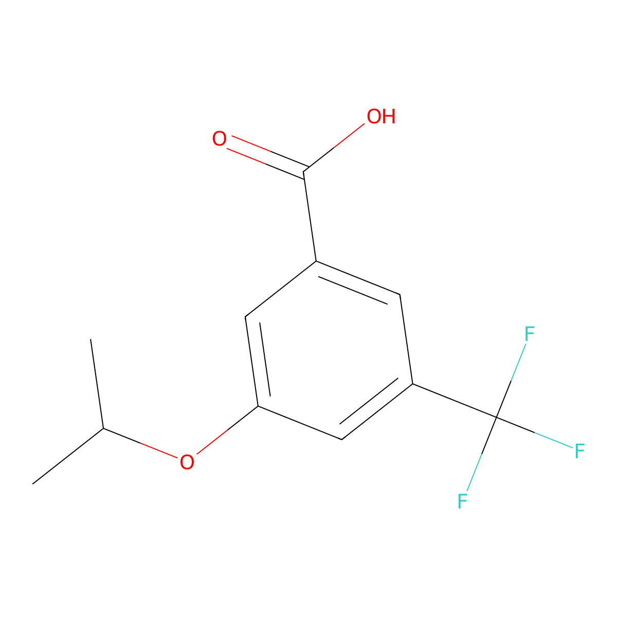 3-(Propan-2-yloxy)-5-(trifluoromethyl)benzoic acid molecular structure, CAS 1369936-05-9
