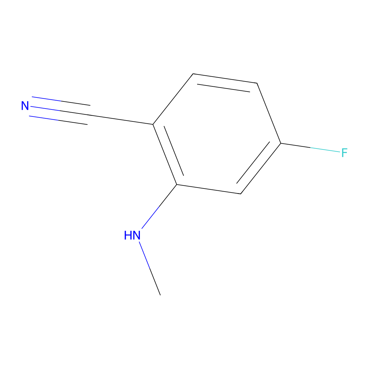 4-Fluoro-2-(methylamino)benzonitrile molecular structure, CAS 1369939-02-5