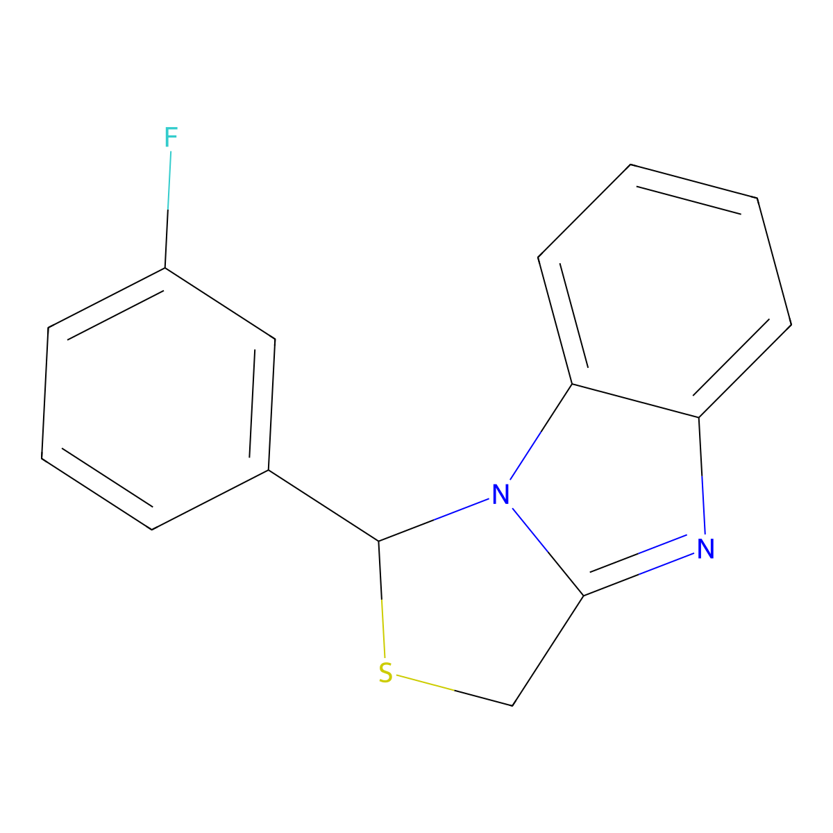 1H,3H-Thiazolo(3,4-a)benzimidazole, 1-(3-fluorophenyl)- molecular structure, CAS 136994-90-6