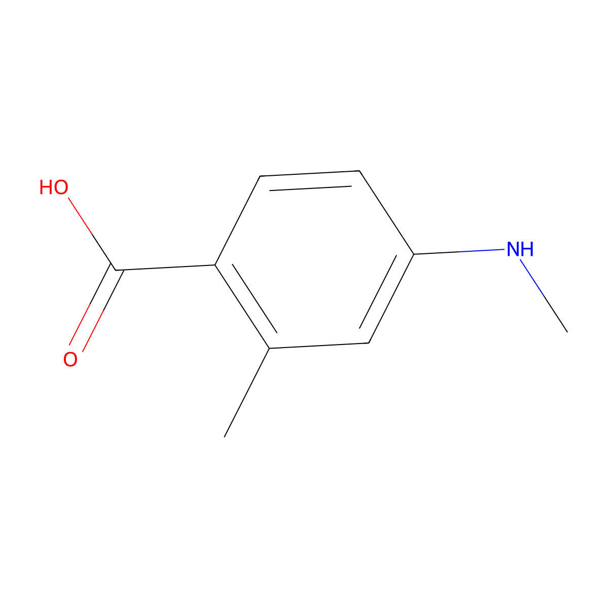 2-Methyl-4-(methylamino)benzoic acid molecular structure, CAS 1369940-12-4