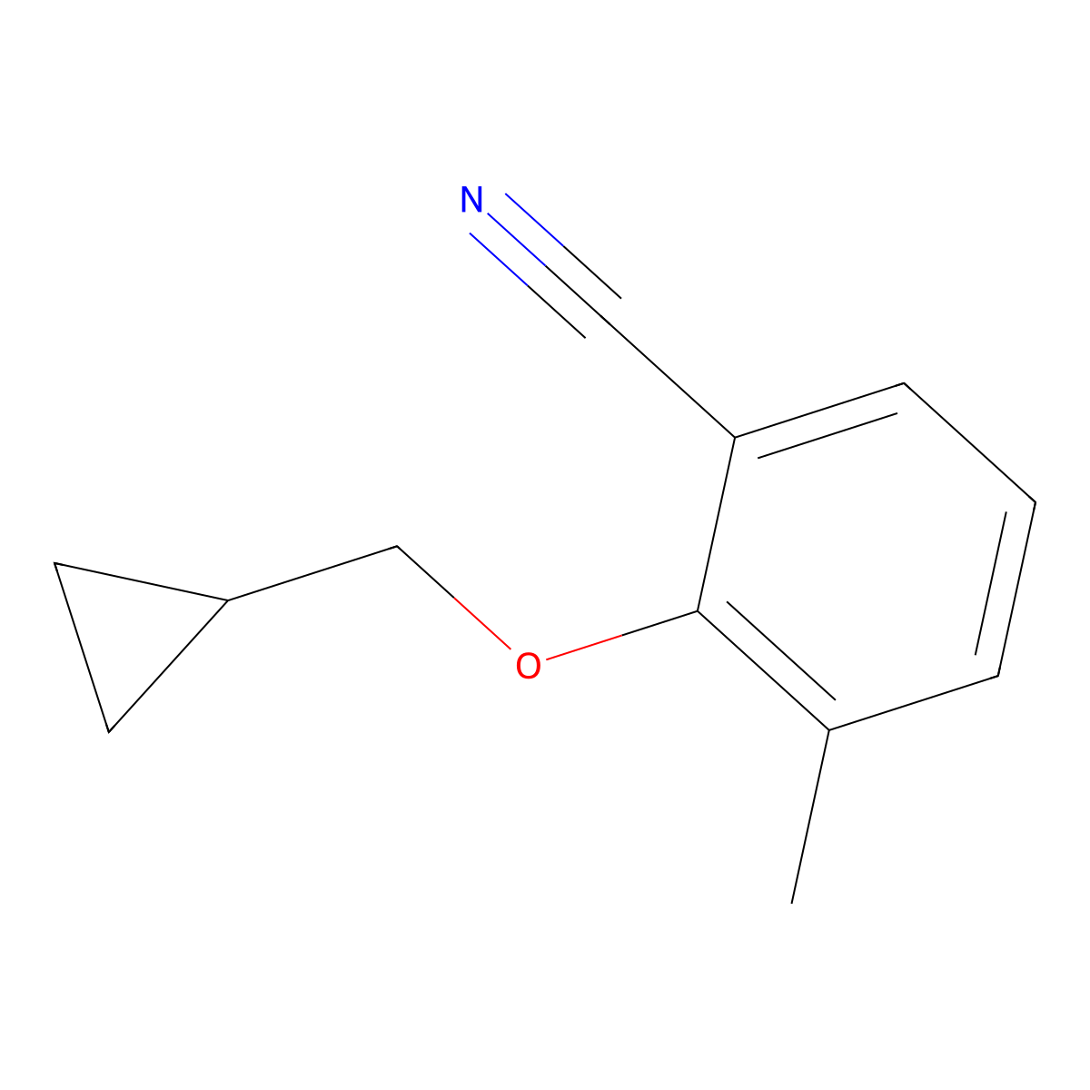 2-(Cyclopropylmethoxy)-3-methylbenzonitrile molecular structure, CAS 1369941-53-6