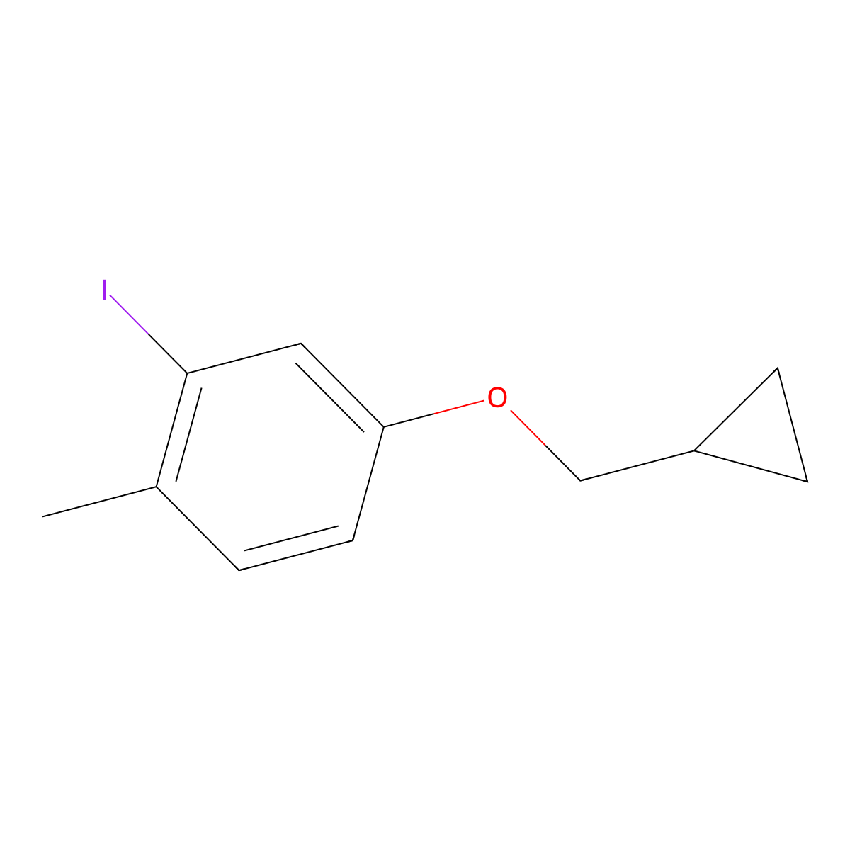 4-(Cyclopropylmethoxy)-2-iodo-1-methylbenzene molecular structure, CAS 1369942-14-2