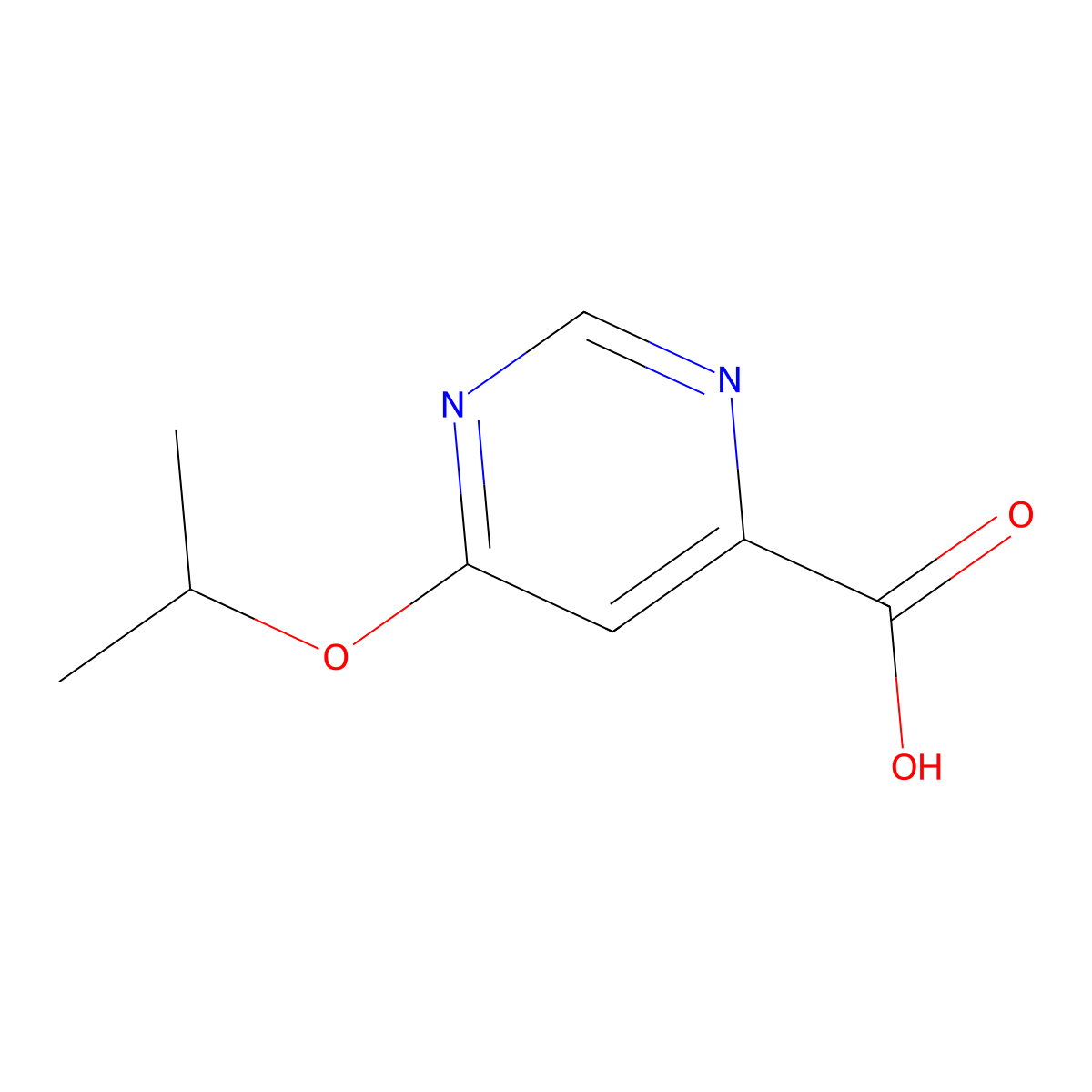 6-(Propan-2-yloxy)pyrimidine-4-carboxylic acid molecular structure, CAS 1369942-64-2