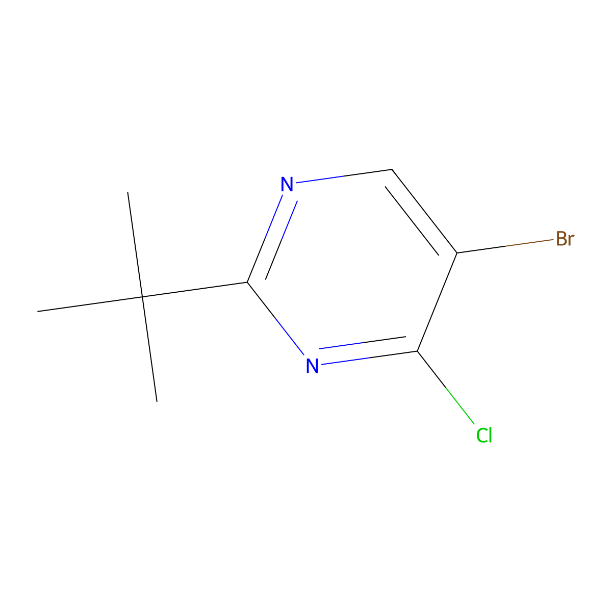 4-Chloro-5-bromo-2-(tert-butyl)pyrimidine molecular structure, CAS 1369942-72-2