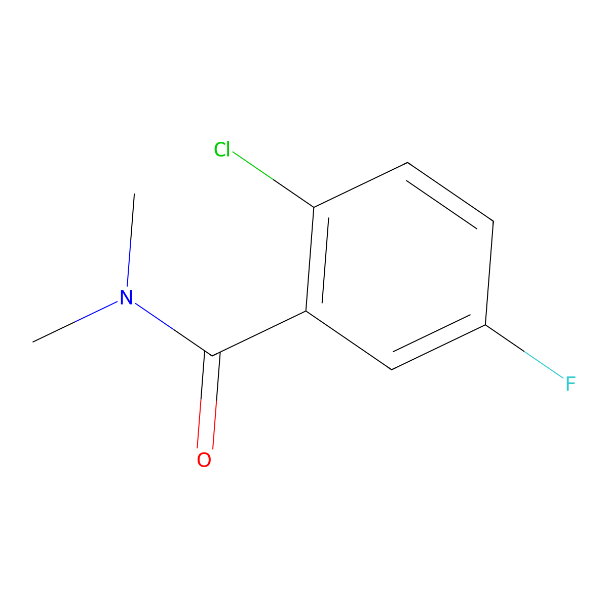 2-chloro-5-fluoro-N,N-dimethylbenzamide molecular structure, CAS 1369946-61-1