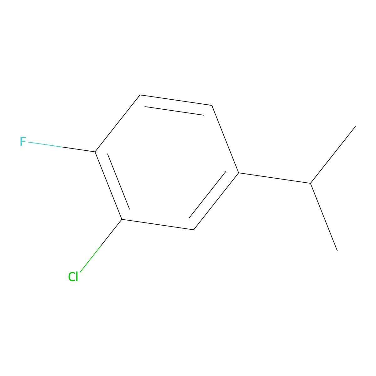 2-Chloro-1-fluoro-4-isopropylbenzene molecular structure, CAS 1369946-74-6