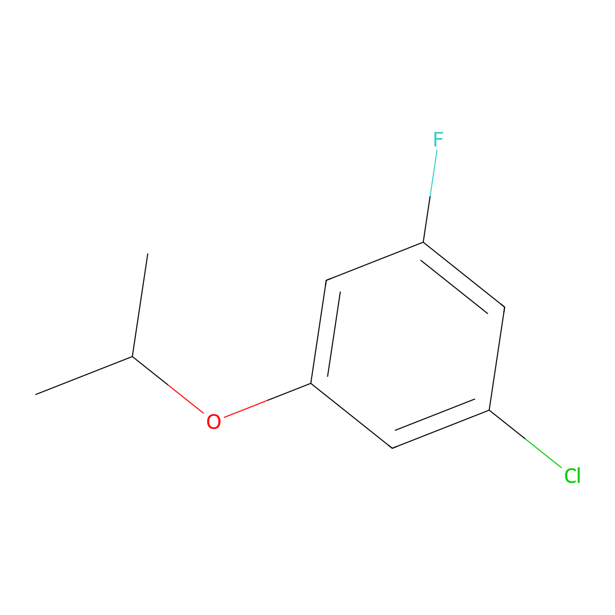 1-Chloro-3-fluoro-5-(propan-2-yloxy)benzene molecular structure, CAS 1369947-26-1