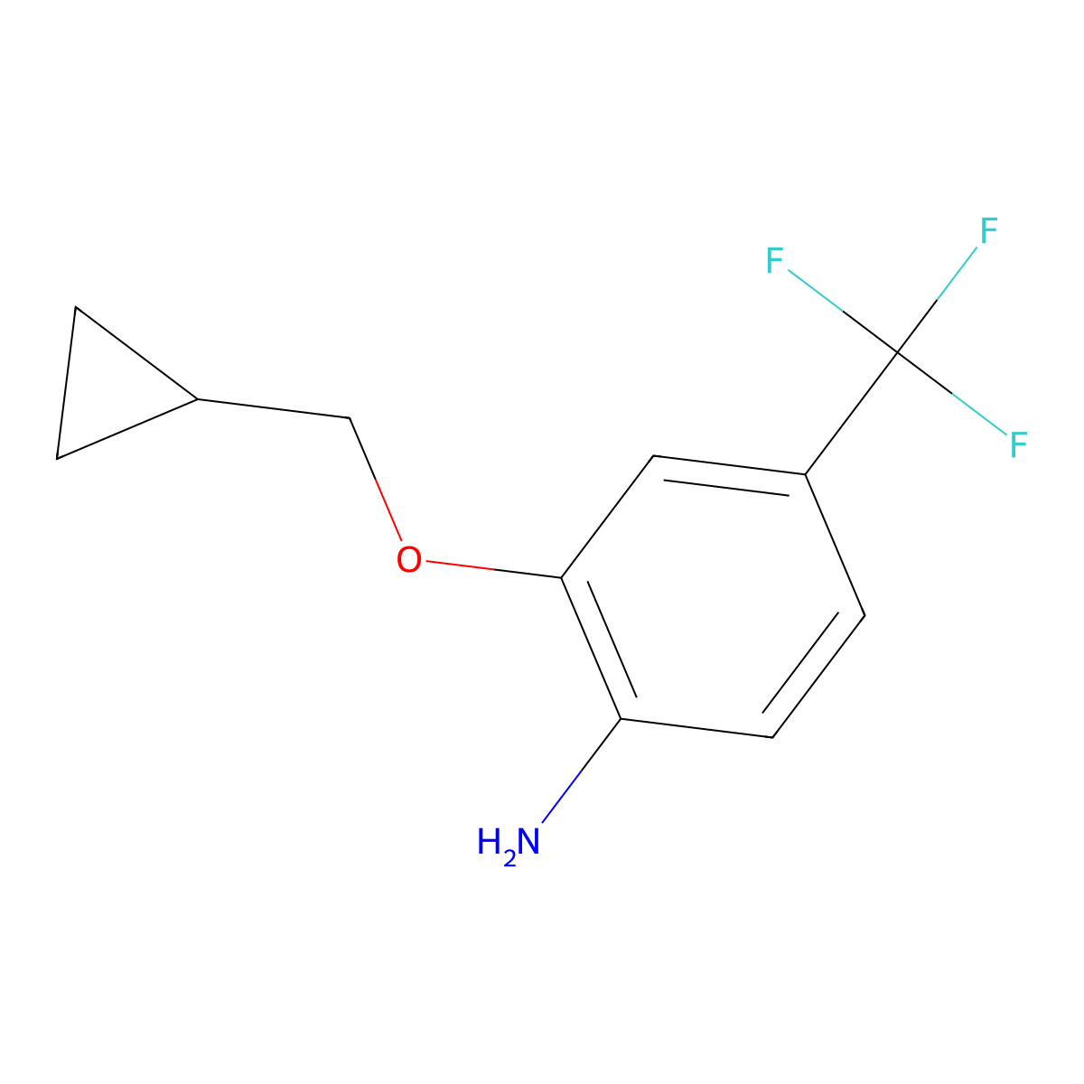 2-(Cyclopropylmethoxy)-4-(trifluoromethyl)aniline molecular structure, CAS 1369947-39-6