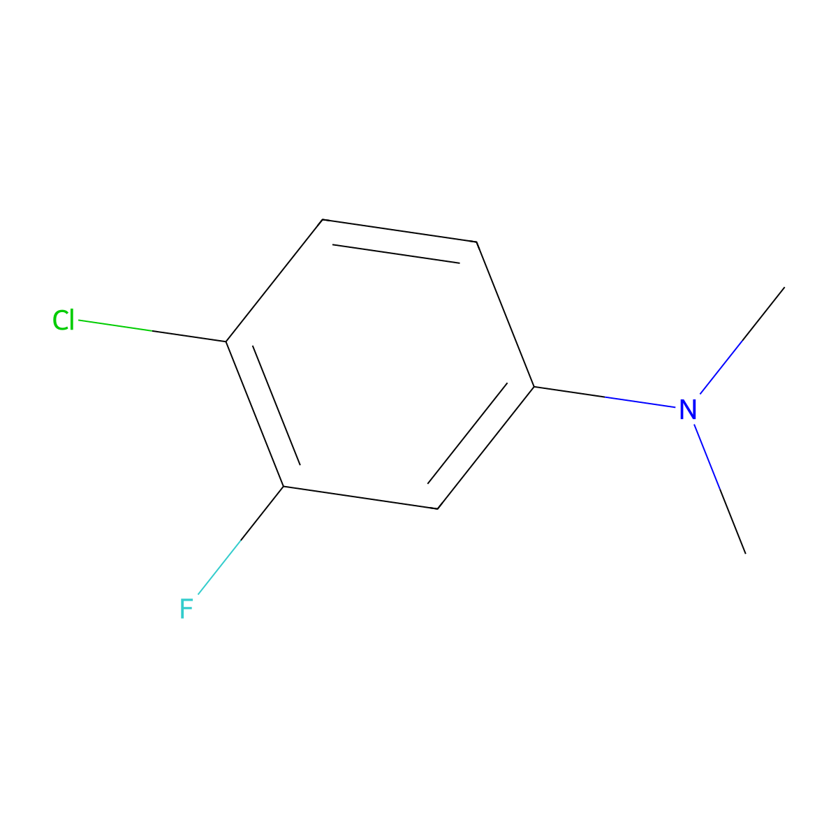 4-chloro-3-fluoro-N,N-dimethylaniline molecular structure, CAS 1369947-74-9