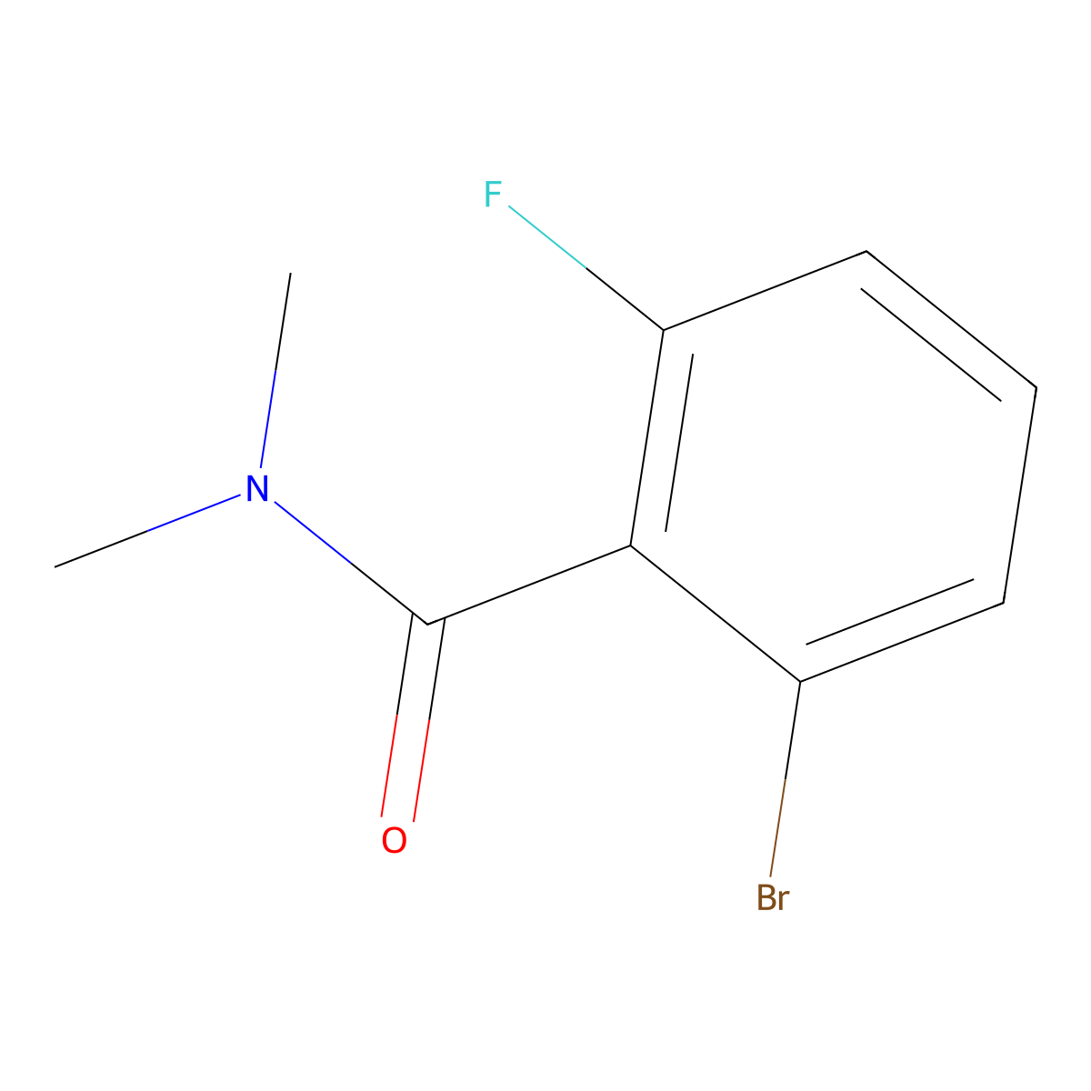 2-bromo-6-fluoro-N,N-dimethylbenzamide molecular structure, CAS 1369947-84-1